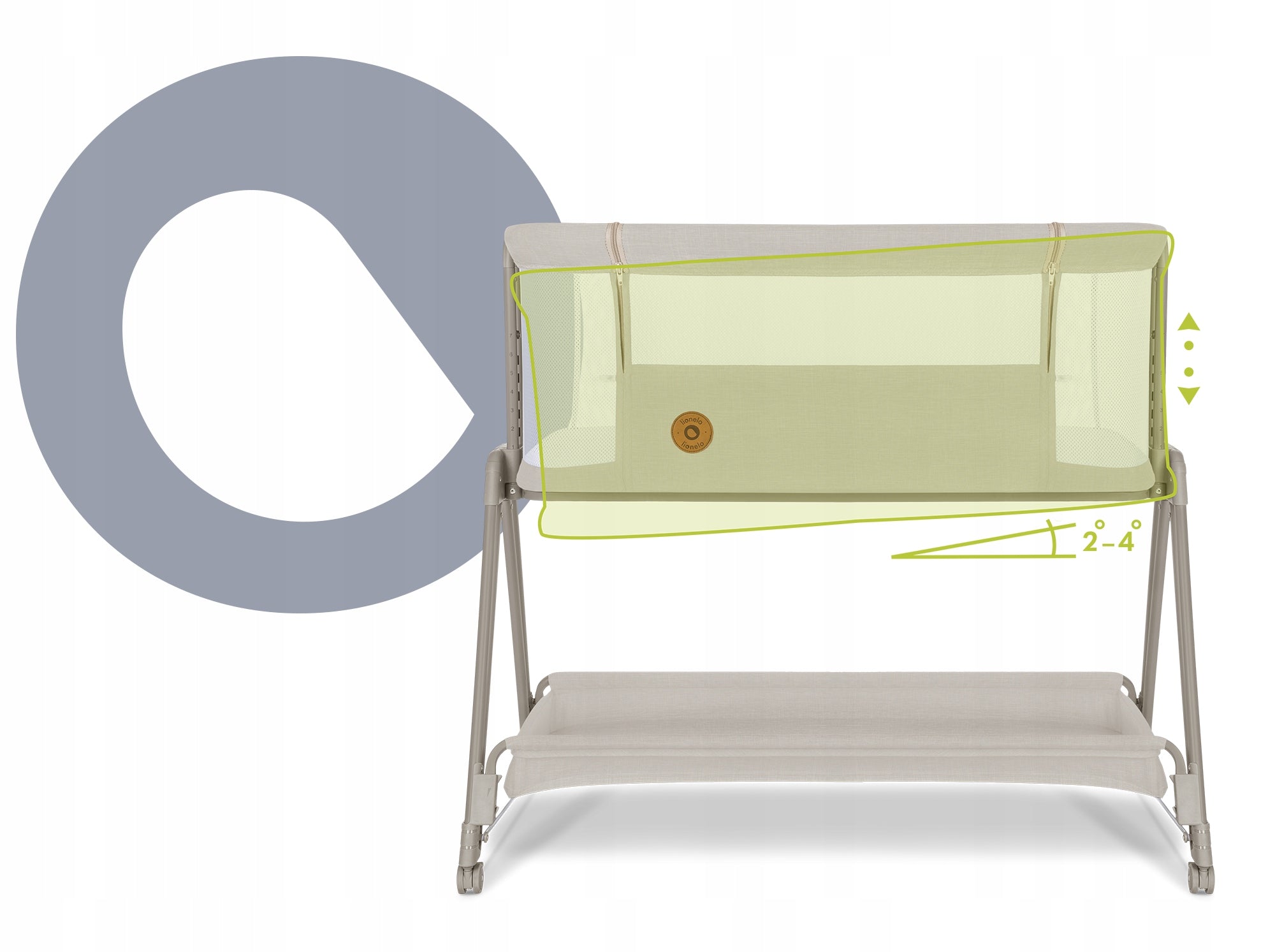 LIONELO COT LUNA 2in1 TOURIST Extra bed Beige Sand Brand Lionelo