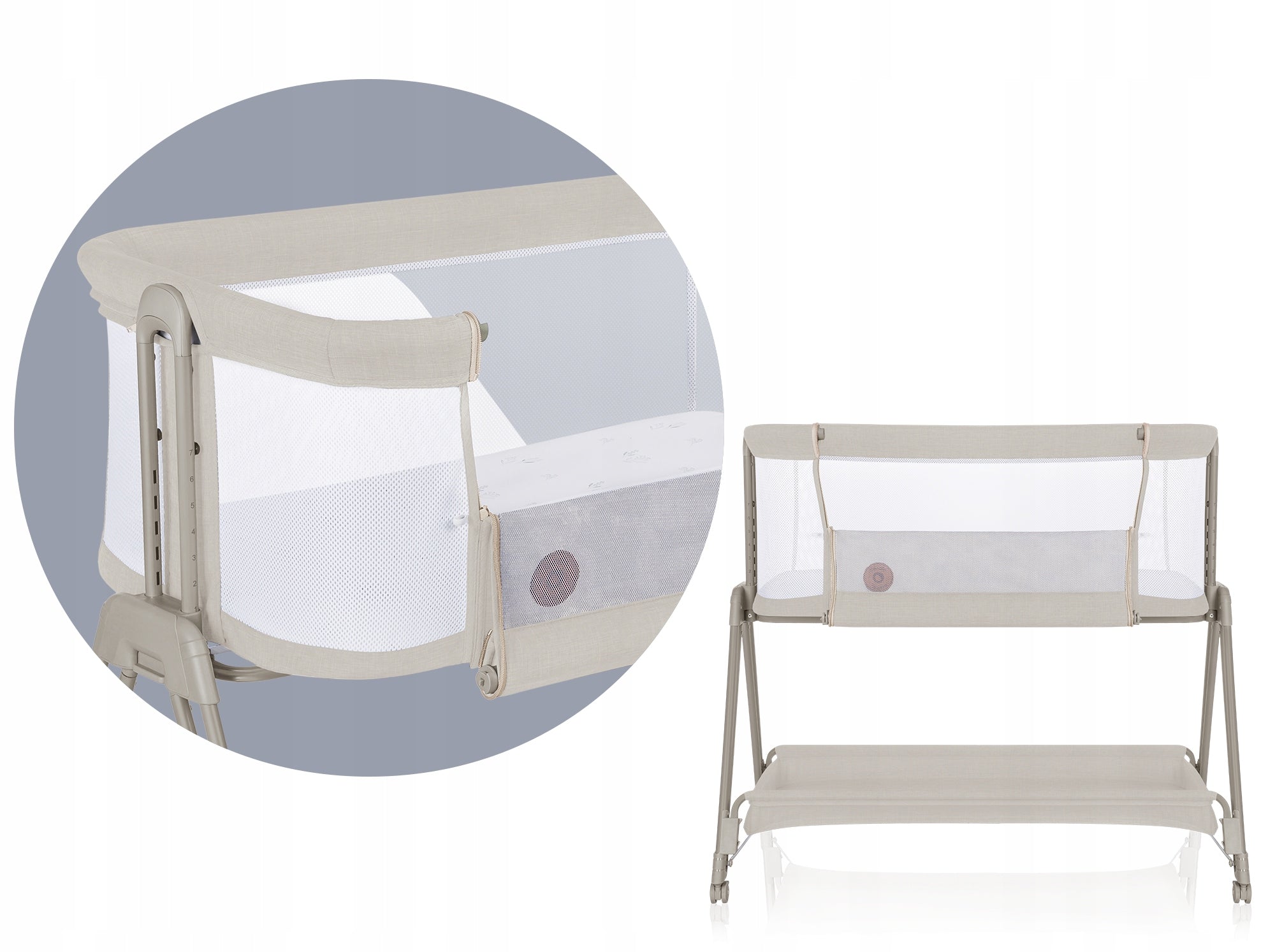 LIONELO COT LUNA 2in1 TOURIST Extra bed Beige Sand Color beige