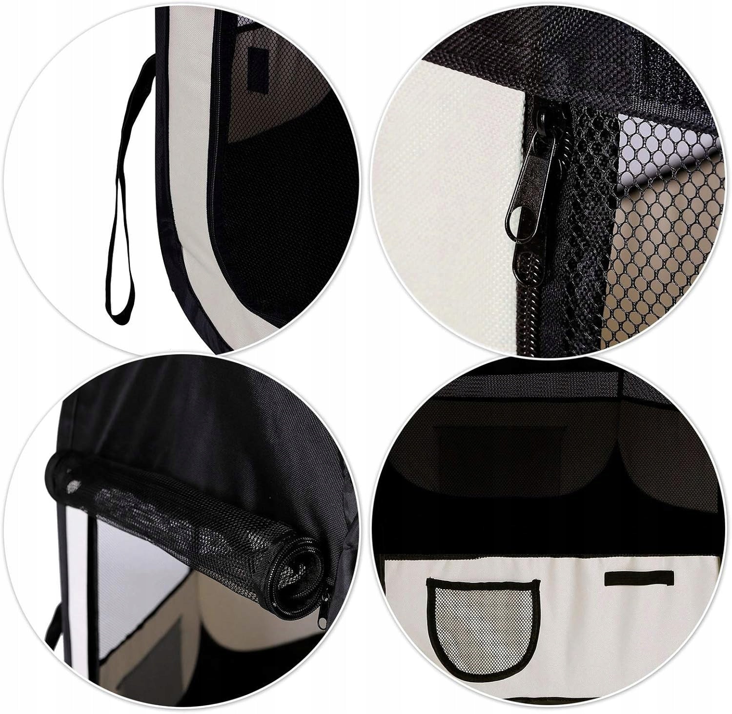 LIONTO PLAYPEN FOR PUPPIES FOLDING POP-UP 110X64 CM BLACK AND BEIGE Product weight with unit packaging 1.4 kg