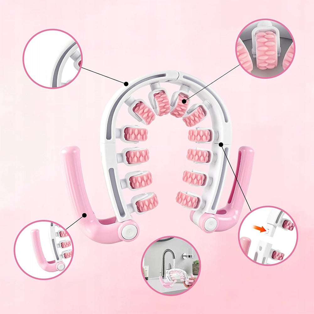 LIPEDEMA MASSAGER LEG MASSAGE ROLLER EVEN COMPRESSION MASSAGE 360° Manufacturer code RÓŻOWY WAŁEK DO MASAŻU NÓG MASAŻER