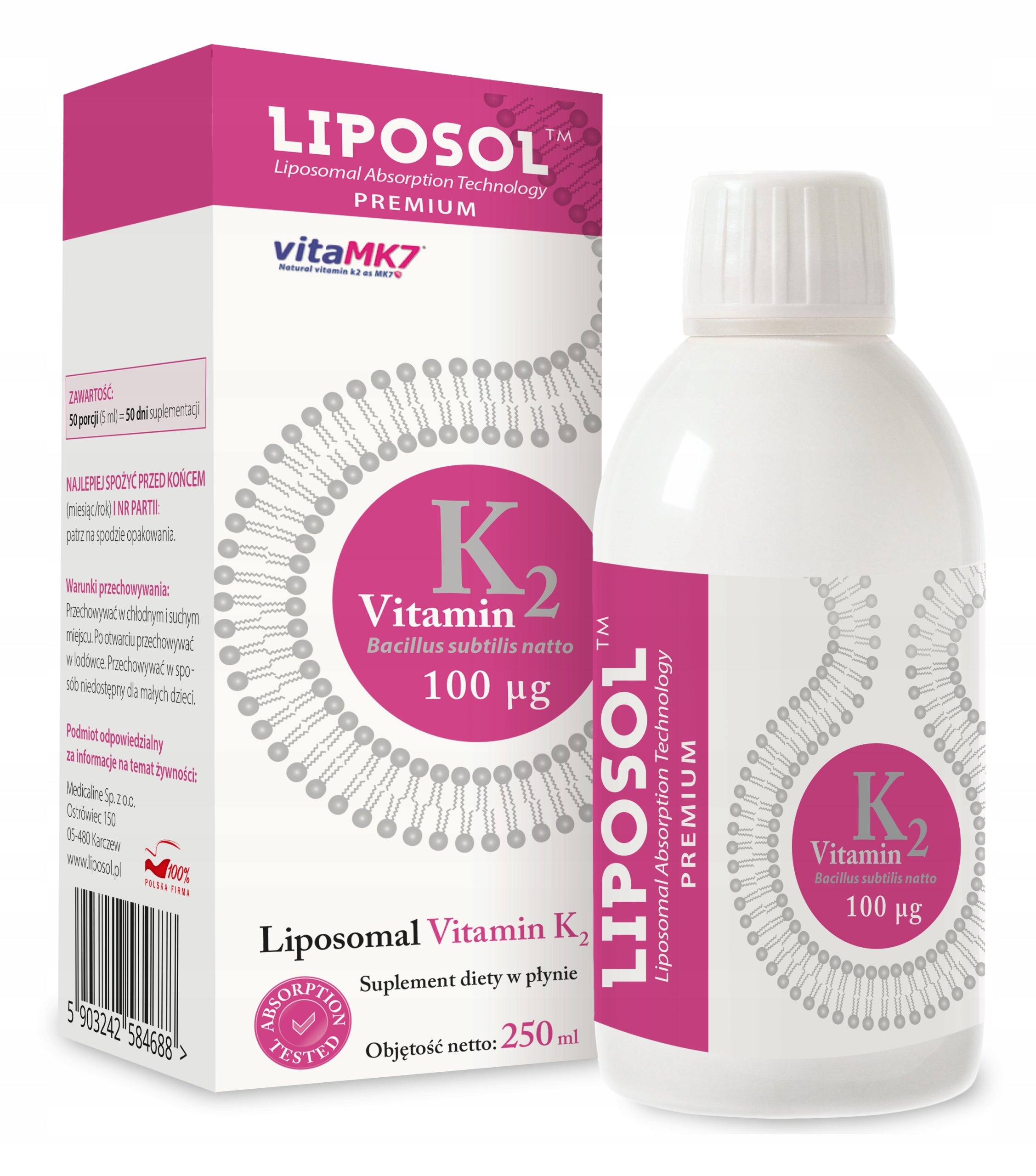 LIPOSOMAL VITAMIN K2 (Vita MK7) 100mcg - 250ml