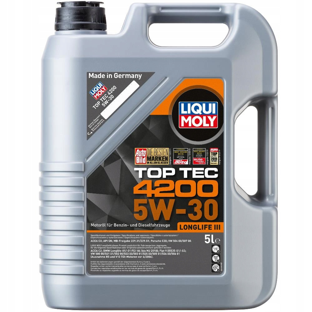 LIQUI MOLY TOP TEC 4200 5W30 5L ORIGINAL GERMAN + FREEBIE Packaging status original