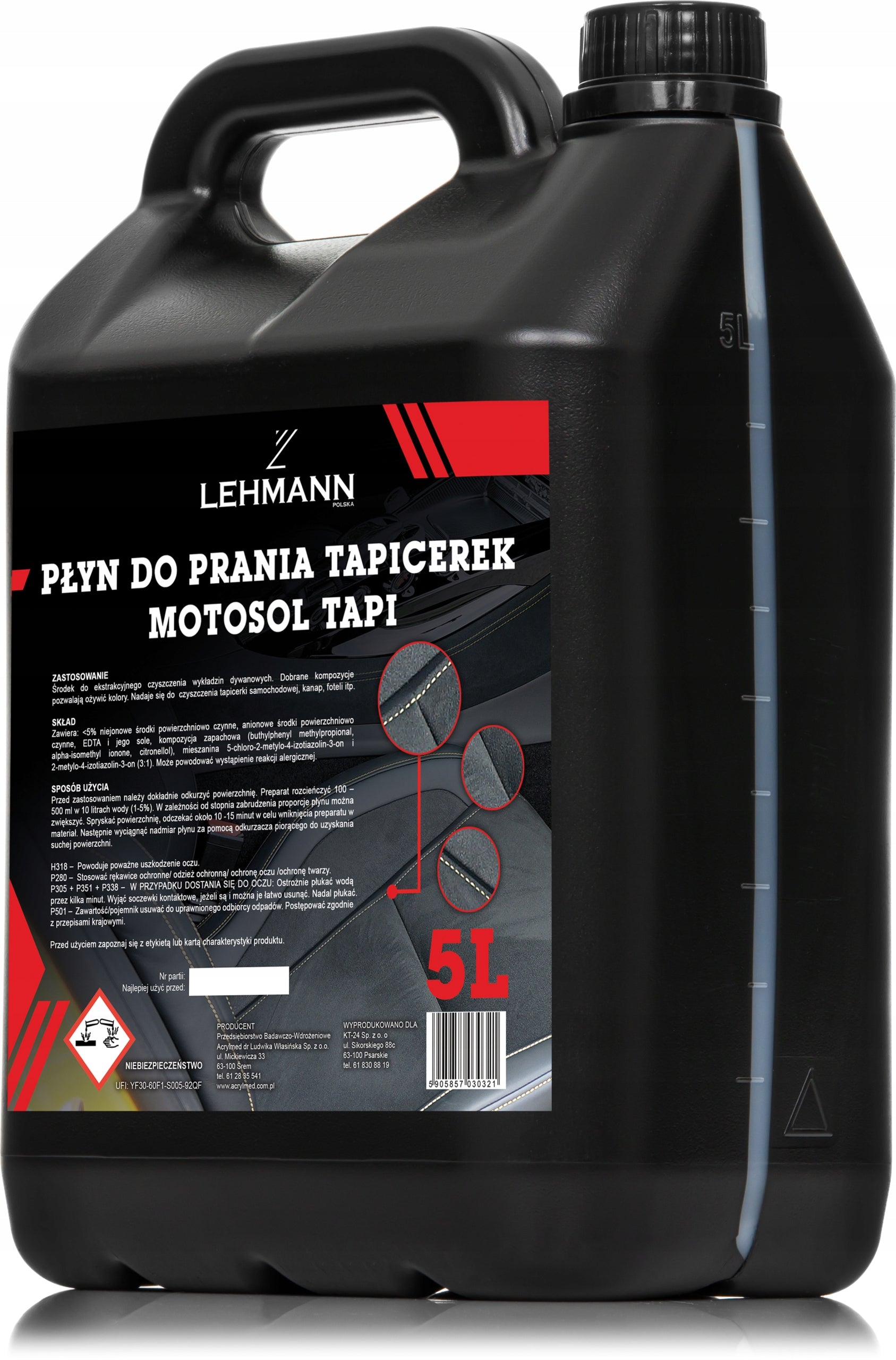 LIQUID CLEANING CARPETS UPHOLSTERY FOR WASHING 5L Manufacturer Lehmann