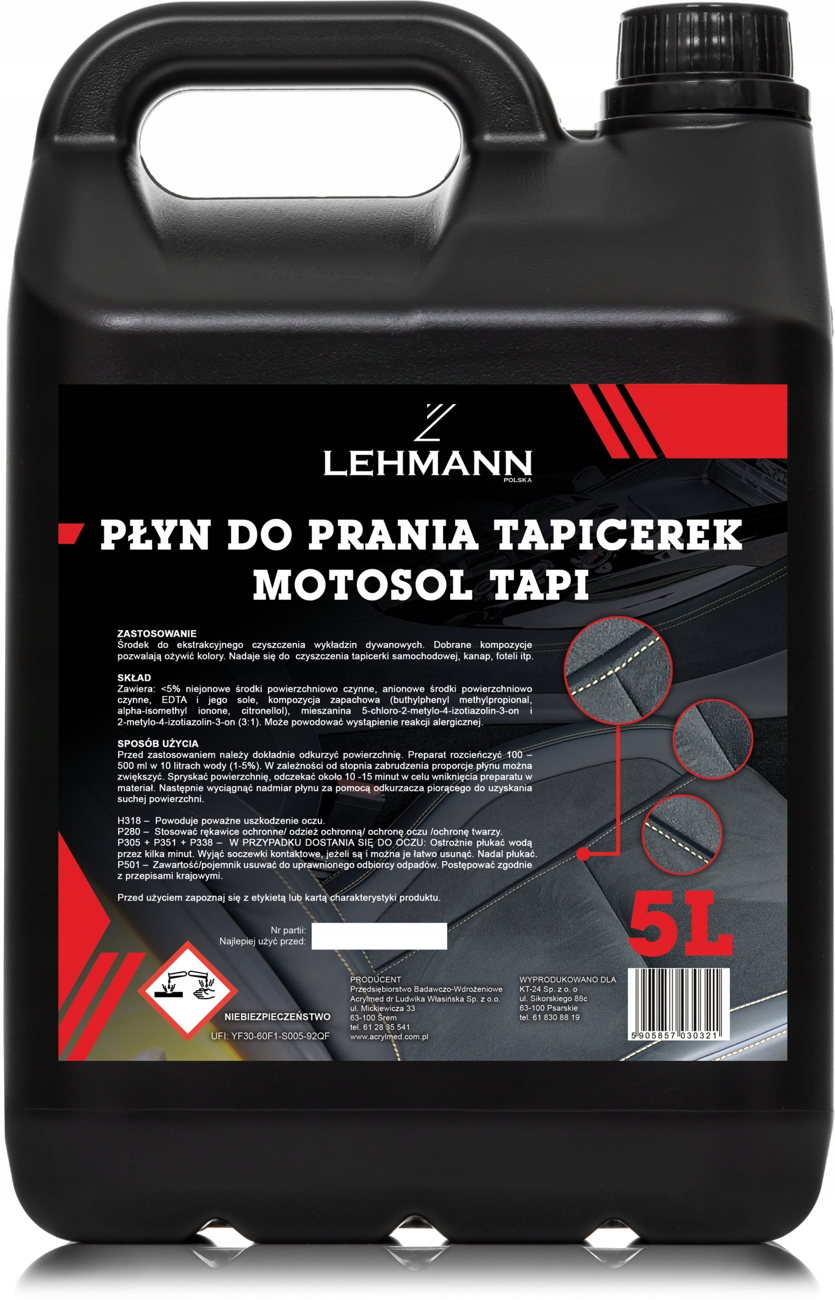 LIQUID CLEANING CARPETS UPHOLSTERY FOR WASHING 5L