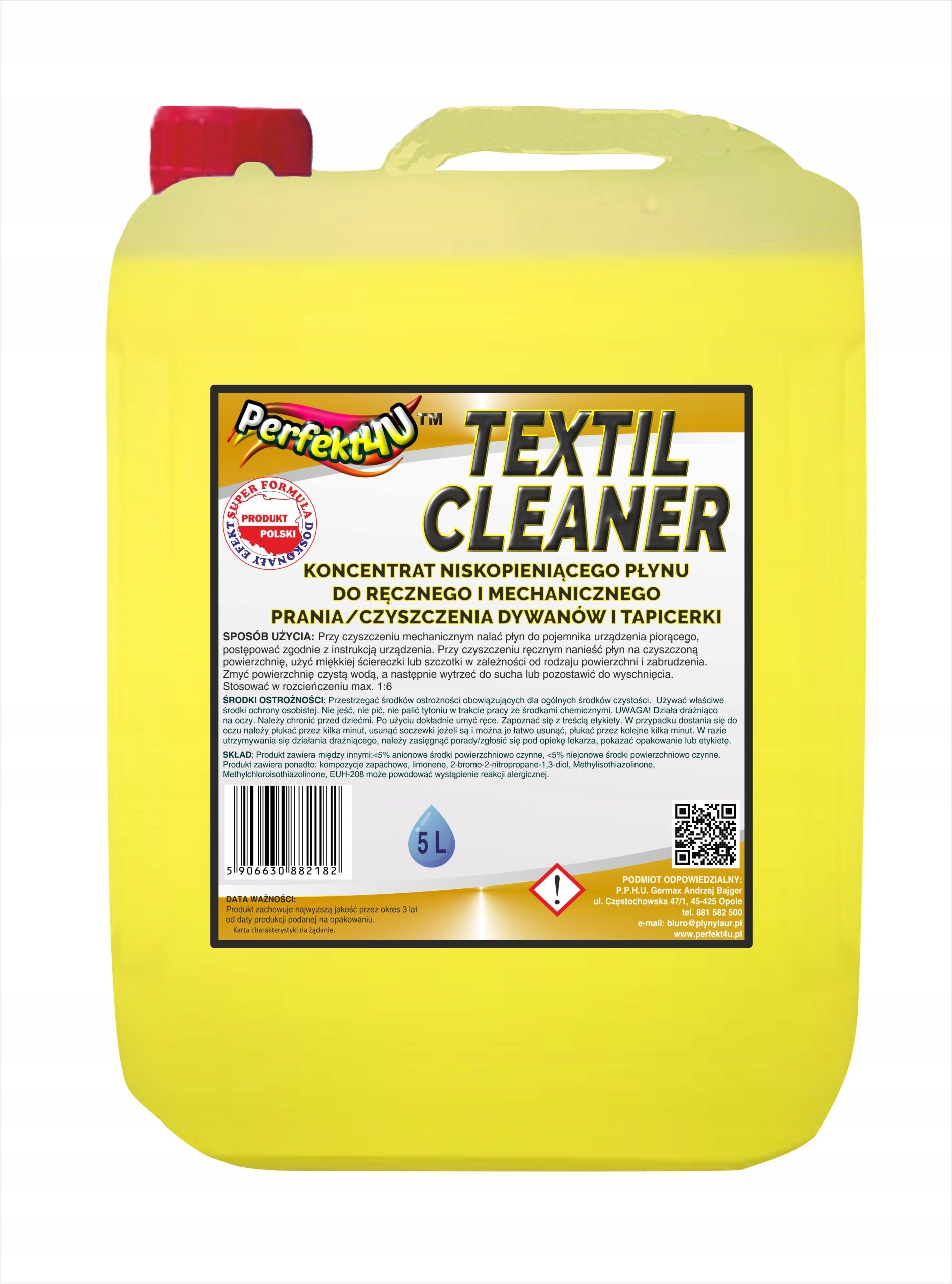 LIQUID CONCENTRATE FOR WASHING VACUUM CLEANERS LOW FOAMING 5L Textil Cleaner