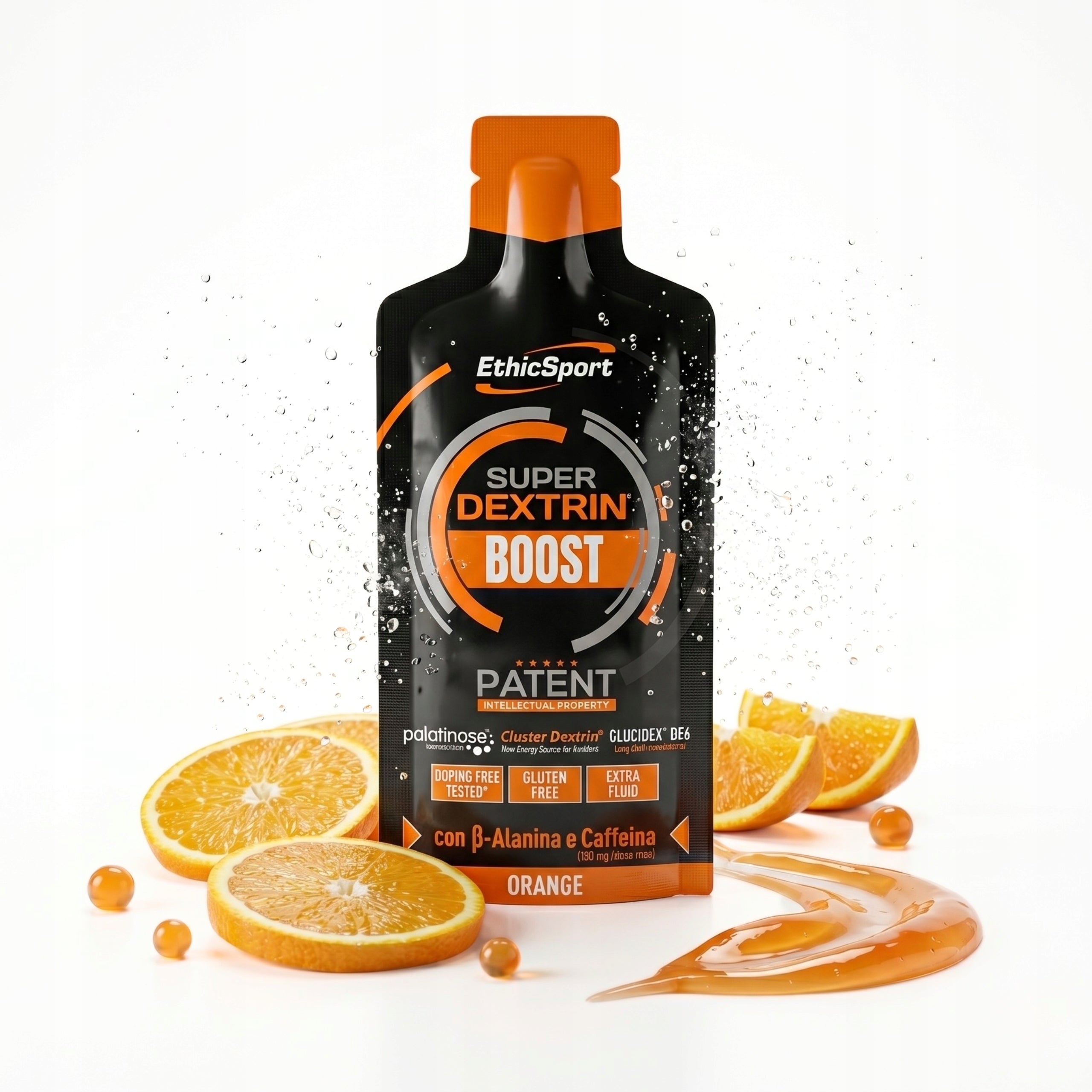 LIQUID ENERGY GEL SUPER DEXTRIN BOOST WITH CAFFEINE BETA-ALANINE ORANGE