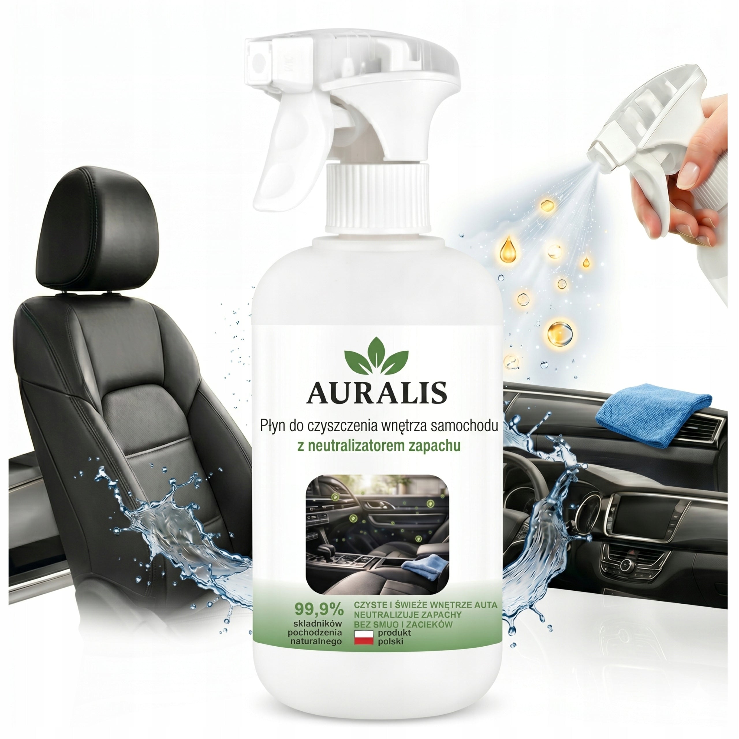 LIQUID FOR CAR INTERIOR Auralis 500 ml Cockpit Plastics Sprayer