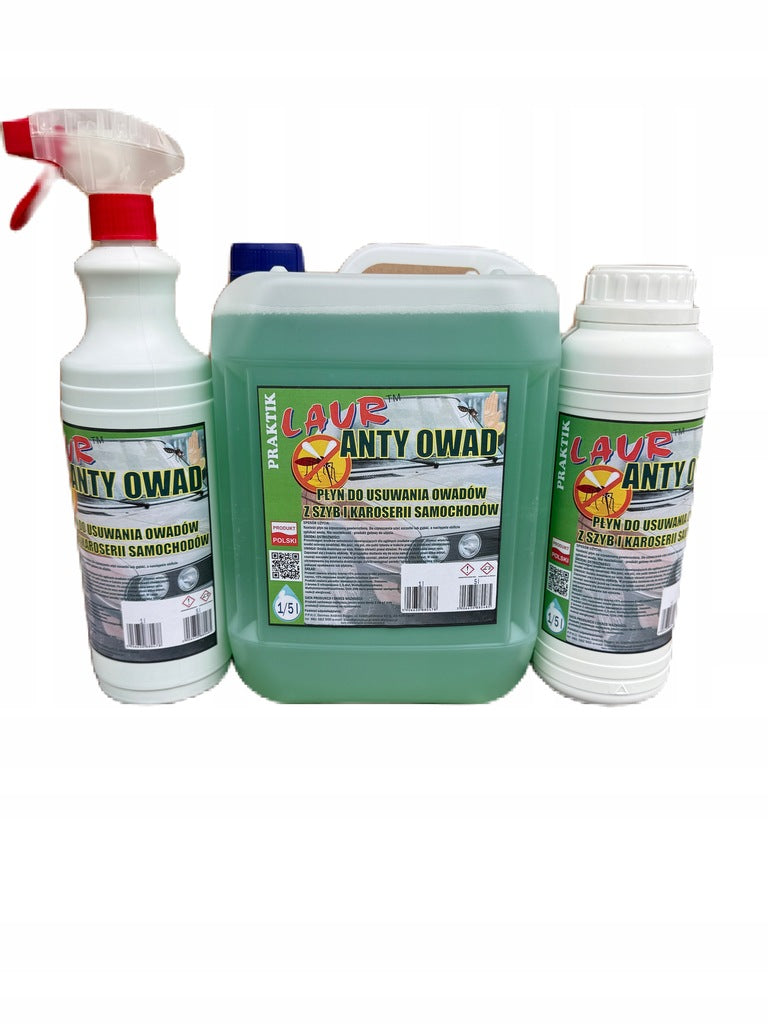 LIQUID FOR REMOVING INSECTS FROM WINDOWS AND CAR BODIES ANTI-INSERT (OP.5L) Laur Manufacturer Laur