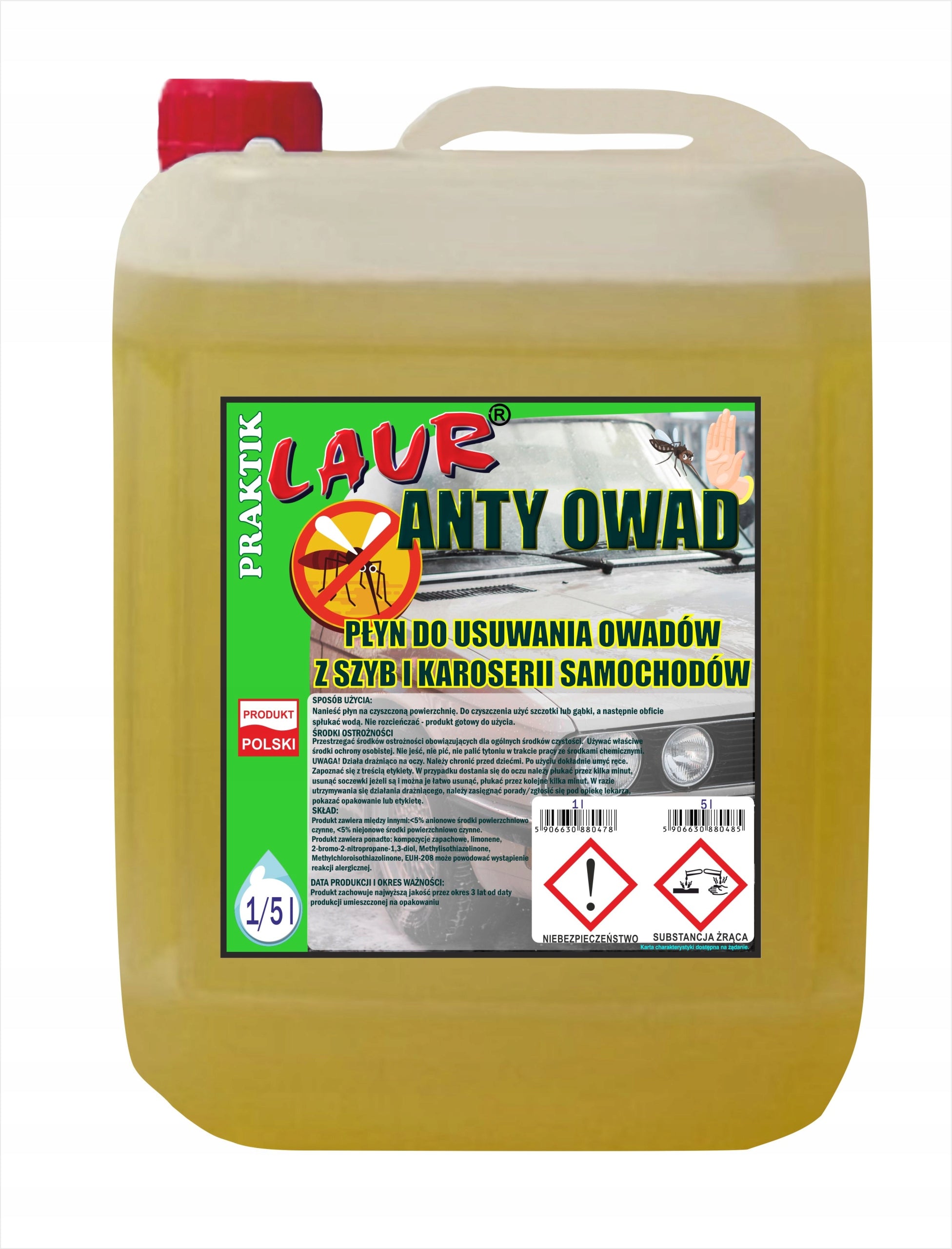 LIQUID FOR REMOVING INSECTS FROM WINDOWS AND CAR BODIES ANTI-INSERT (OP.5L) Laur