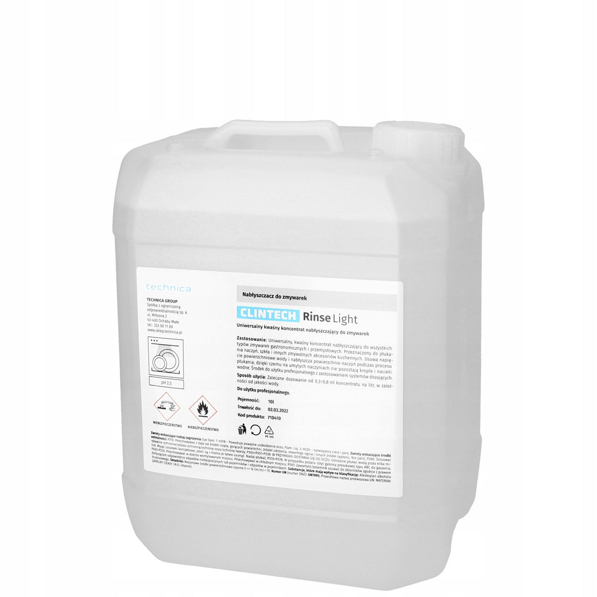 LIQUID RINSE AID FOR DISHWASHER UNIVERSAL 10 L TECHNICA
