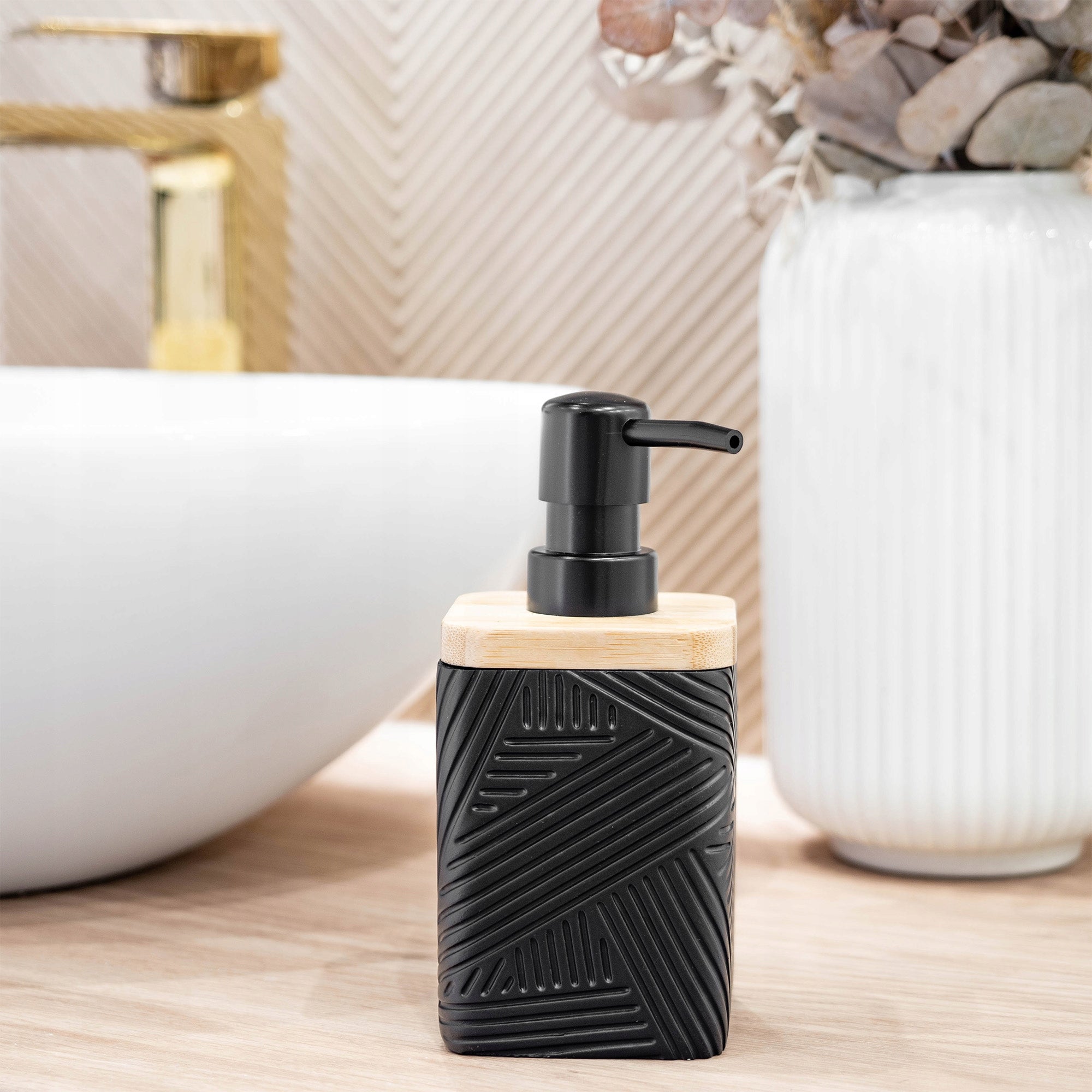 LIQUID SOAP DISPENSER FOR SOAP 300ml BLACK BATHROOM CONTAINER PUMP EAN (GTIN) 5903699497951
