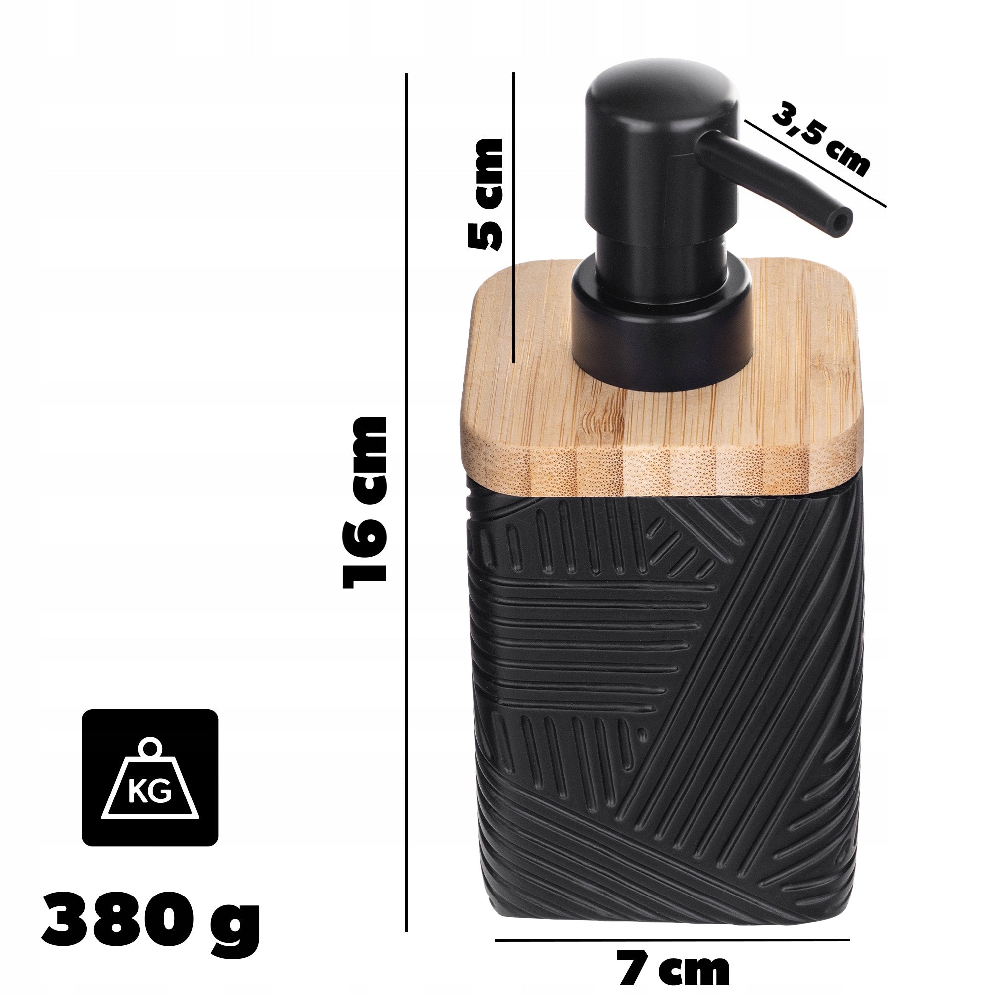 LIQUID SOAP DISPENSER FOR SOAP 300ml BLACK BATHROOM CONTAINER PUMP Manufacturer code K10202