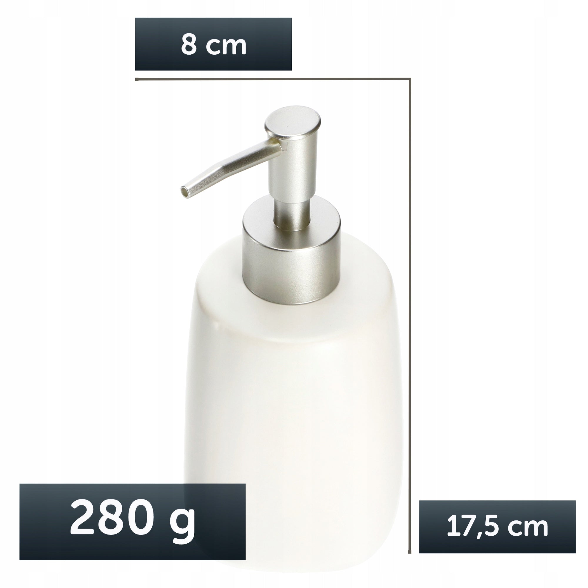 LIQUID SOAP DISPENSER LIQUID CONTAINER 400 ml WHITE CERAMIC 2pcs Brand Kadax