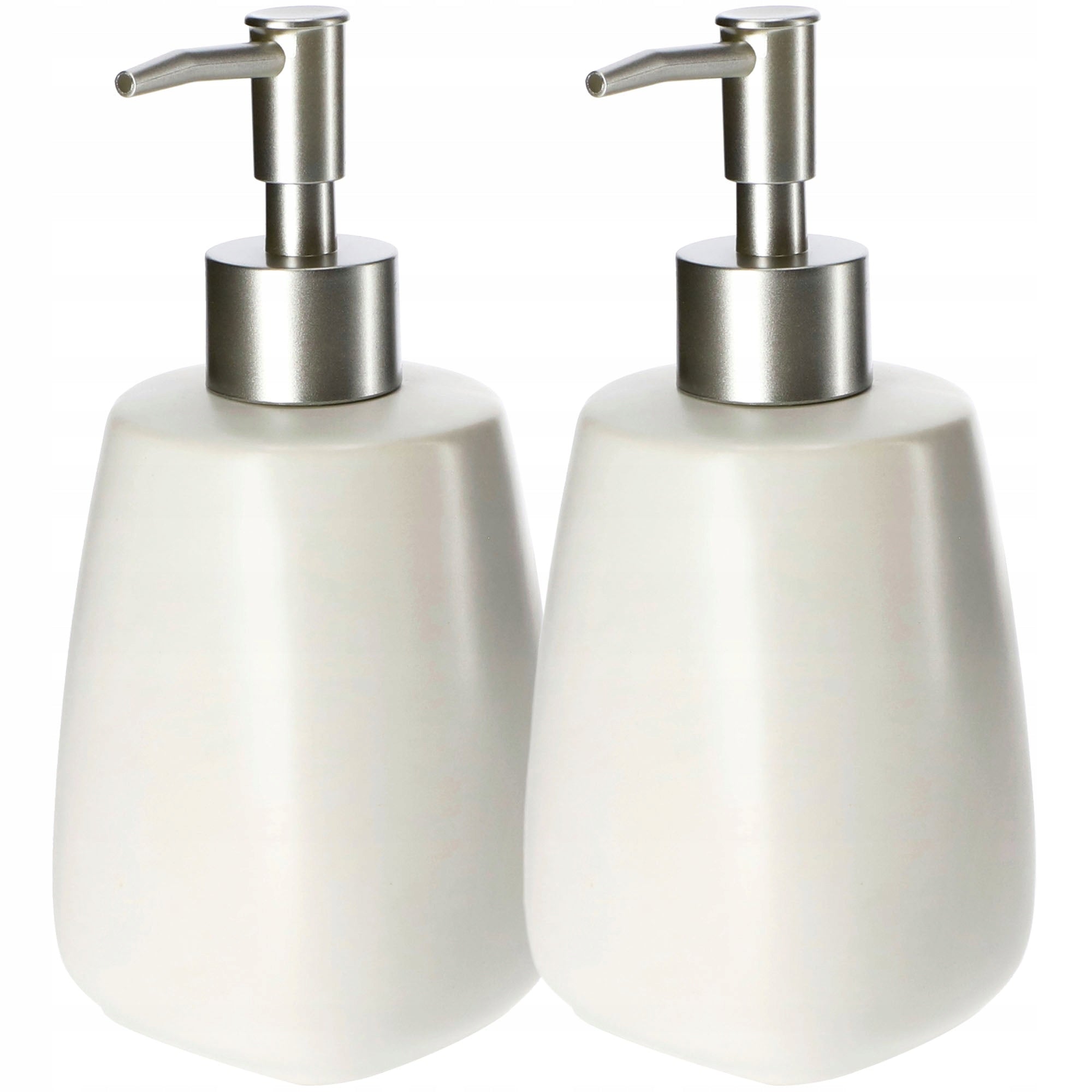 LIQUID SOAP DISPENSER LIQUID CONTAINER 400 ml WHITE CERAMIC 2pcs