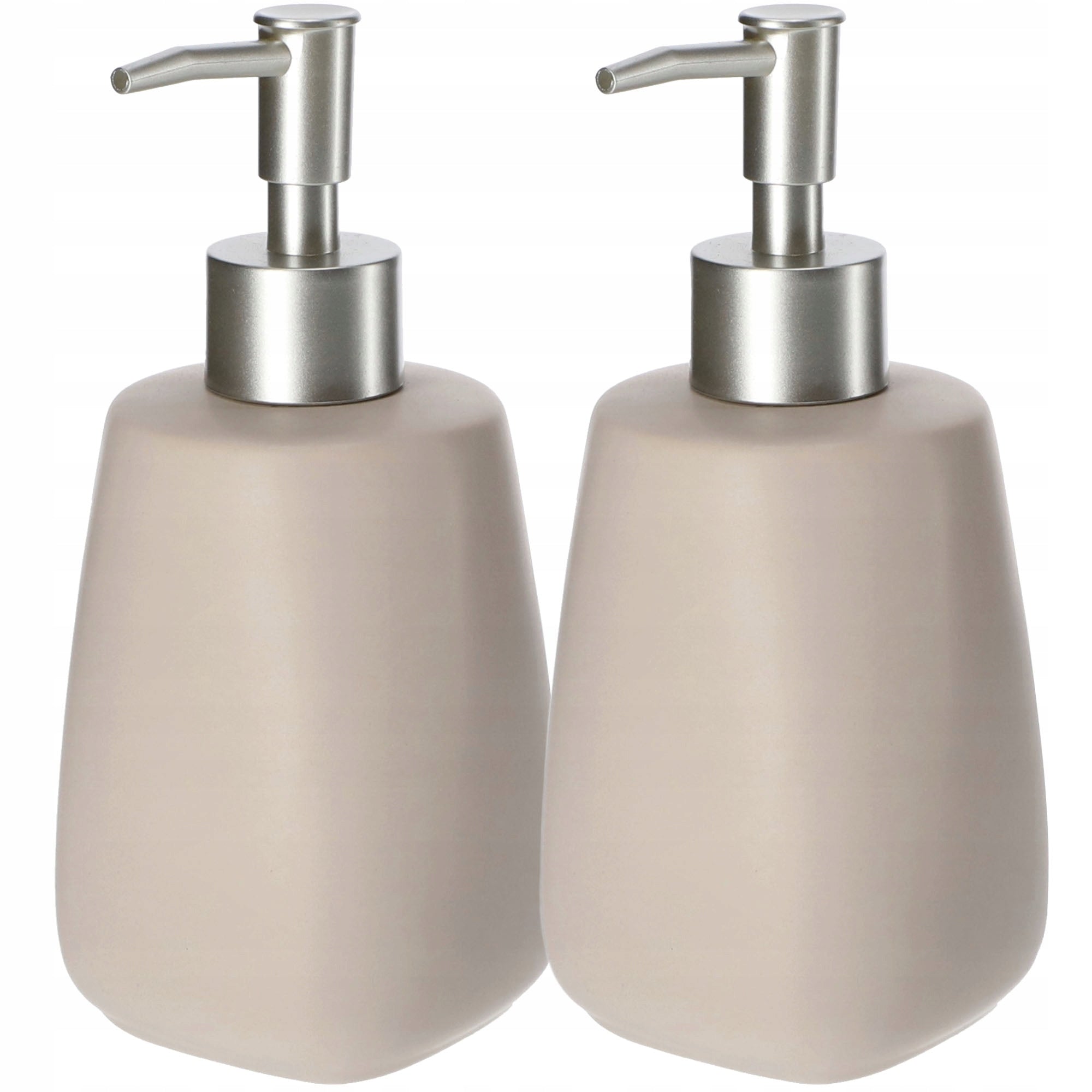 LIQUID SOAP DISPENSER LIQUID CONTAINER 400ml BEIGE CERAMIC 2pcs