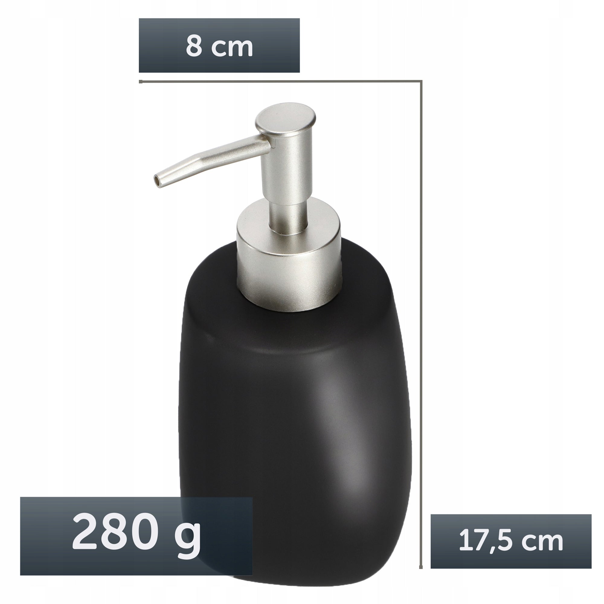 LIQUID SOAP DISPENSER LIQUID CONTAINER 400ml BLACK CERAMIC 2pcs Brand Kadax
