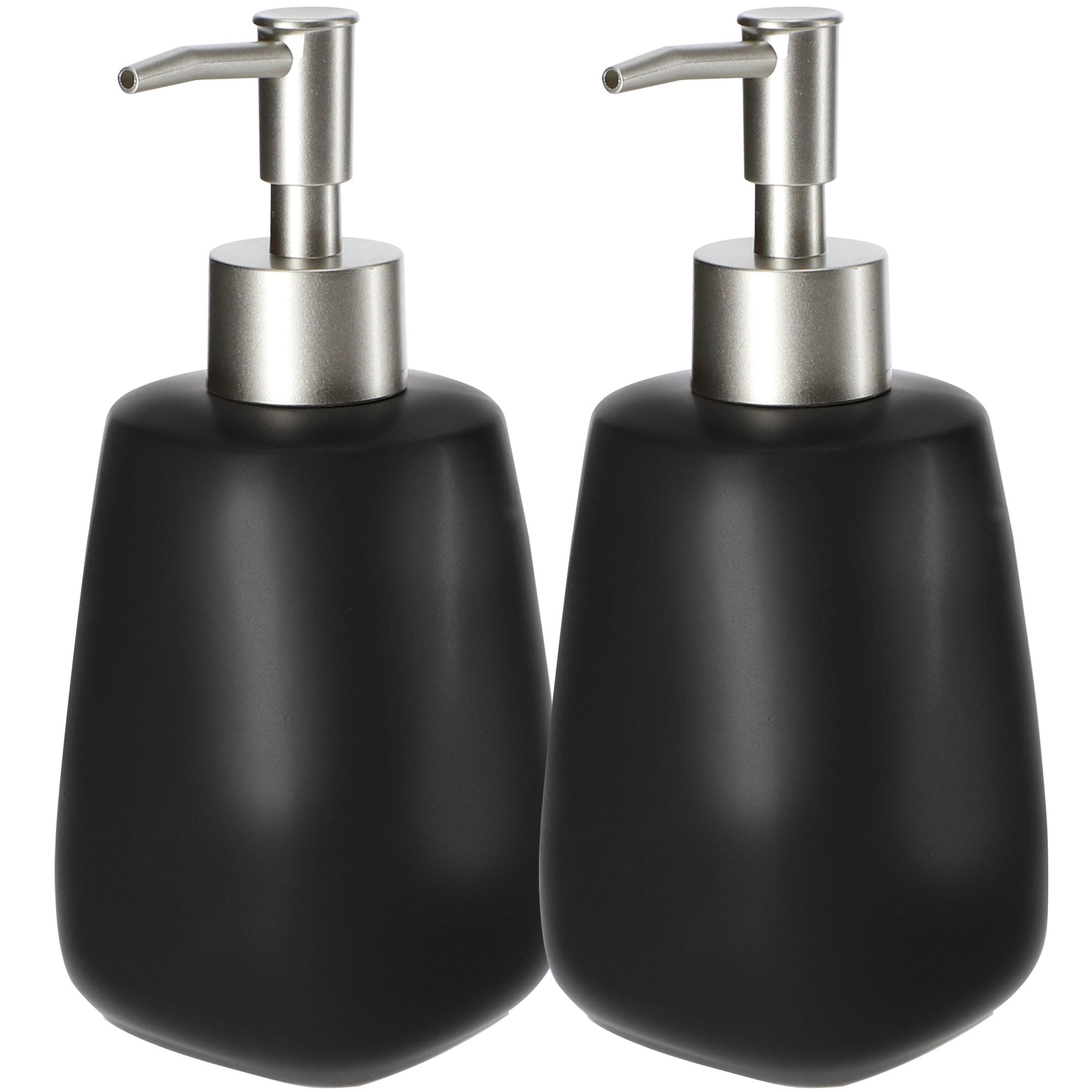 LIQUID SOAP DISPENSER LIQUID CONTAINER 400ml BLACK CERAMIC 2pcs