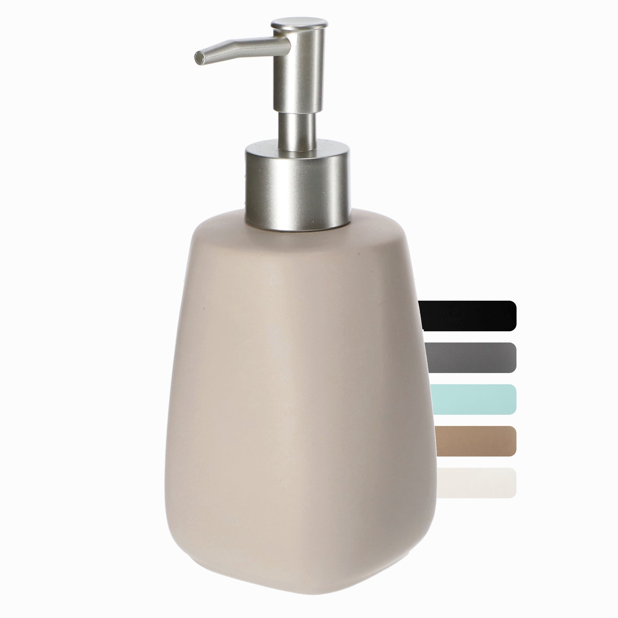 LIQUID SOAP DISPENSER LIQUID SOAP 400ml CERAMIC CONTAINER BEIGE