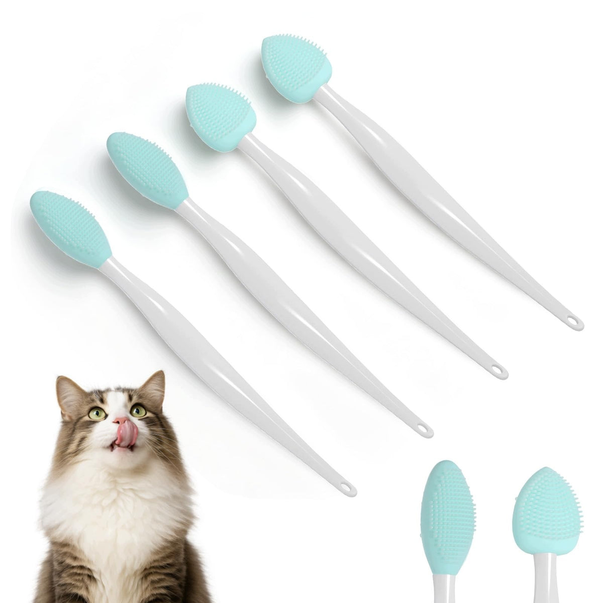 LIQWEI 4 PIECES BEARD CLEANSING BRUSH FOR CATS BRUSH FOR