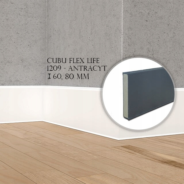 Bodenbelag Cubu Flex Life 80 Anthrazit 2,5M (10VNT) 