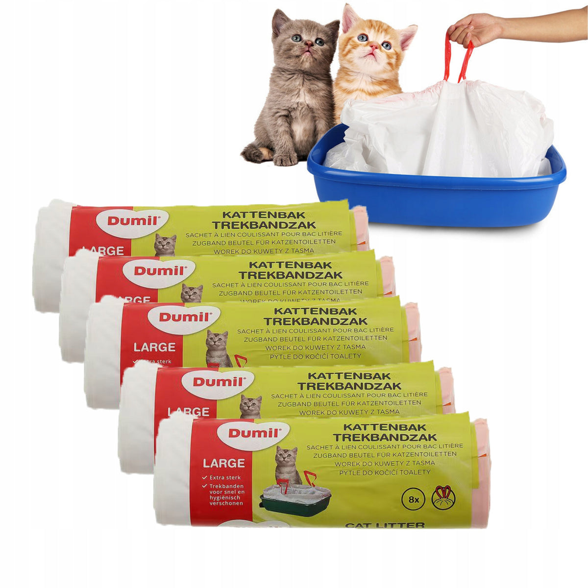 LITTER BOX BAGS WITH TAPE STRONG FOR CAT DURABLE XL SET OF 40 PIECES Brand no brand