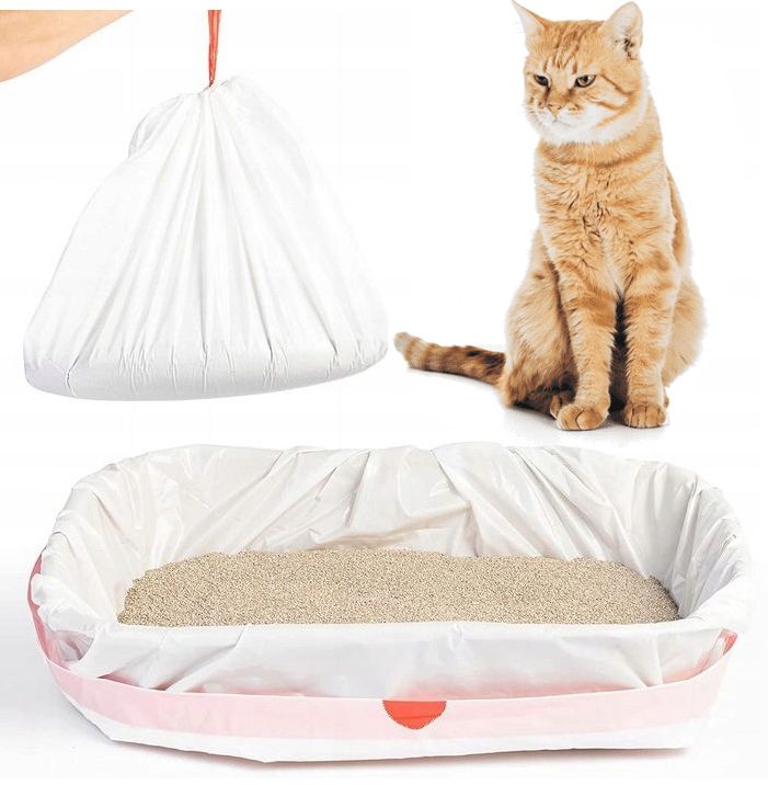LITTER BOX BAGS WITH TAPE STRONG FOR CAT DURABLE XL SET OF 40 PIECES