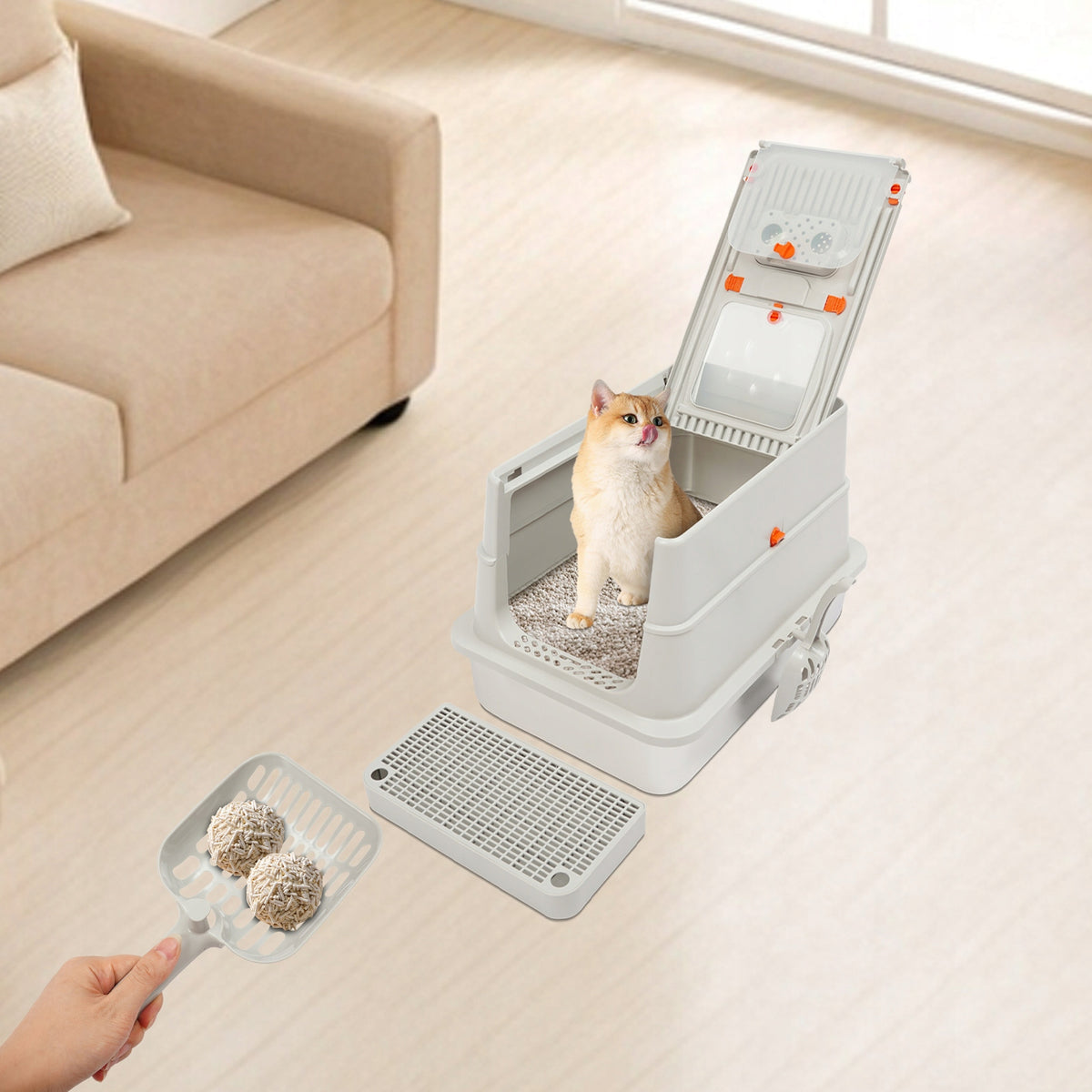 LITTER BOX CLOSED FOR CAT 27,7L HIGH SIDES, ANTI-SCATTERING Manufacturer code 6974489074