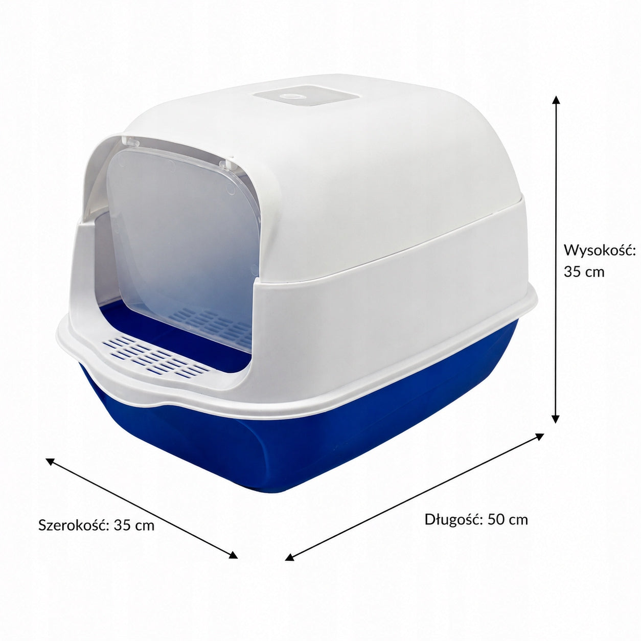 LITTER BOX CLOSED FOR CAT WITH FILTER+BLADE LARGE BLUE DESIGN COMFORT Color blue