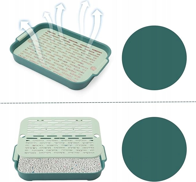 LITTER BOX GUINEA PIG RABBIT TOILET SMALL GREEN EASY CLEANING Product width 19 cm