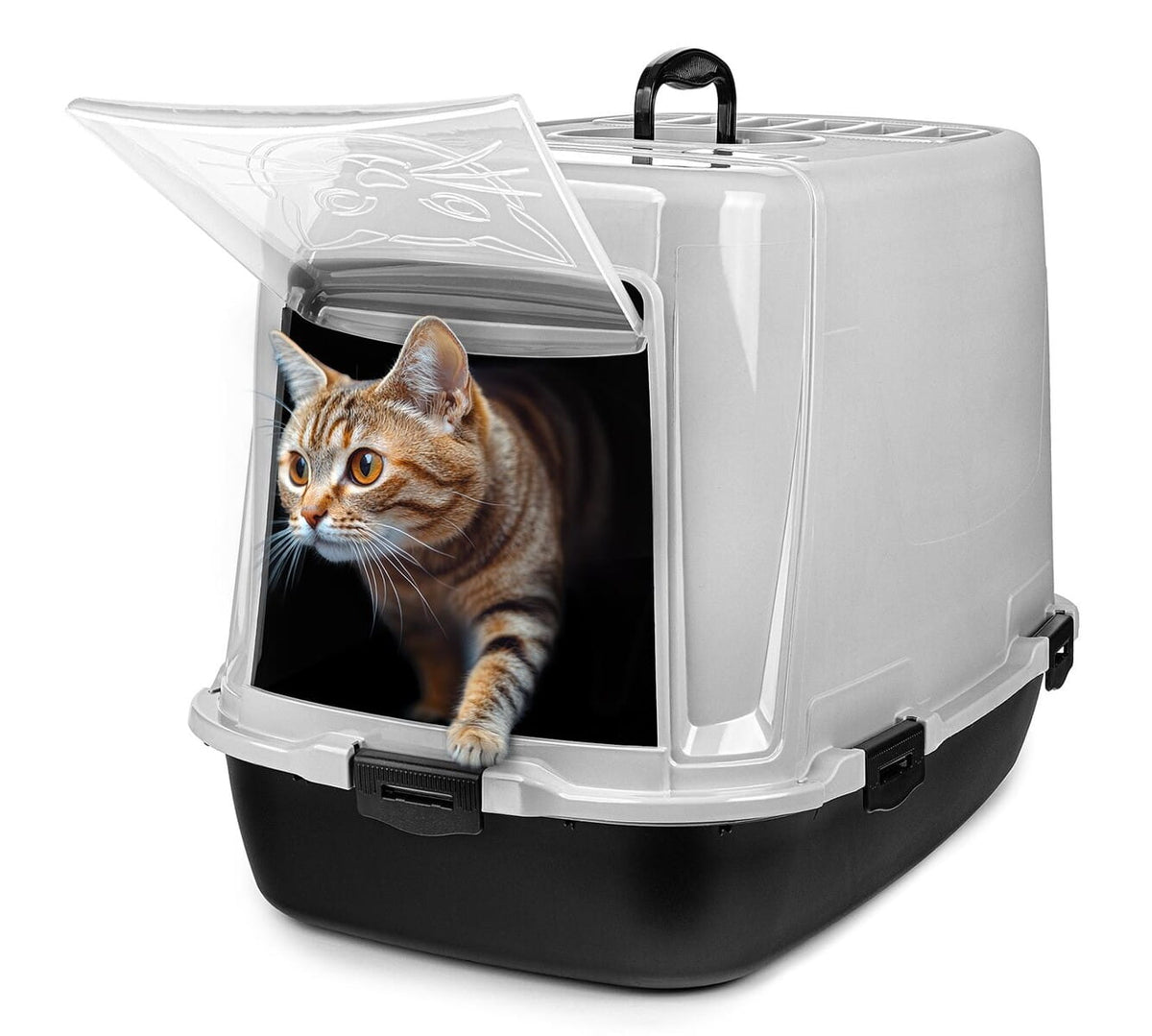 LITTER BOX INDOOR CAT TOILET ADVENCE GREY-BLACK