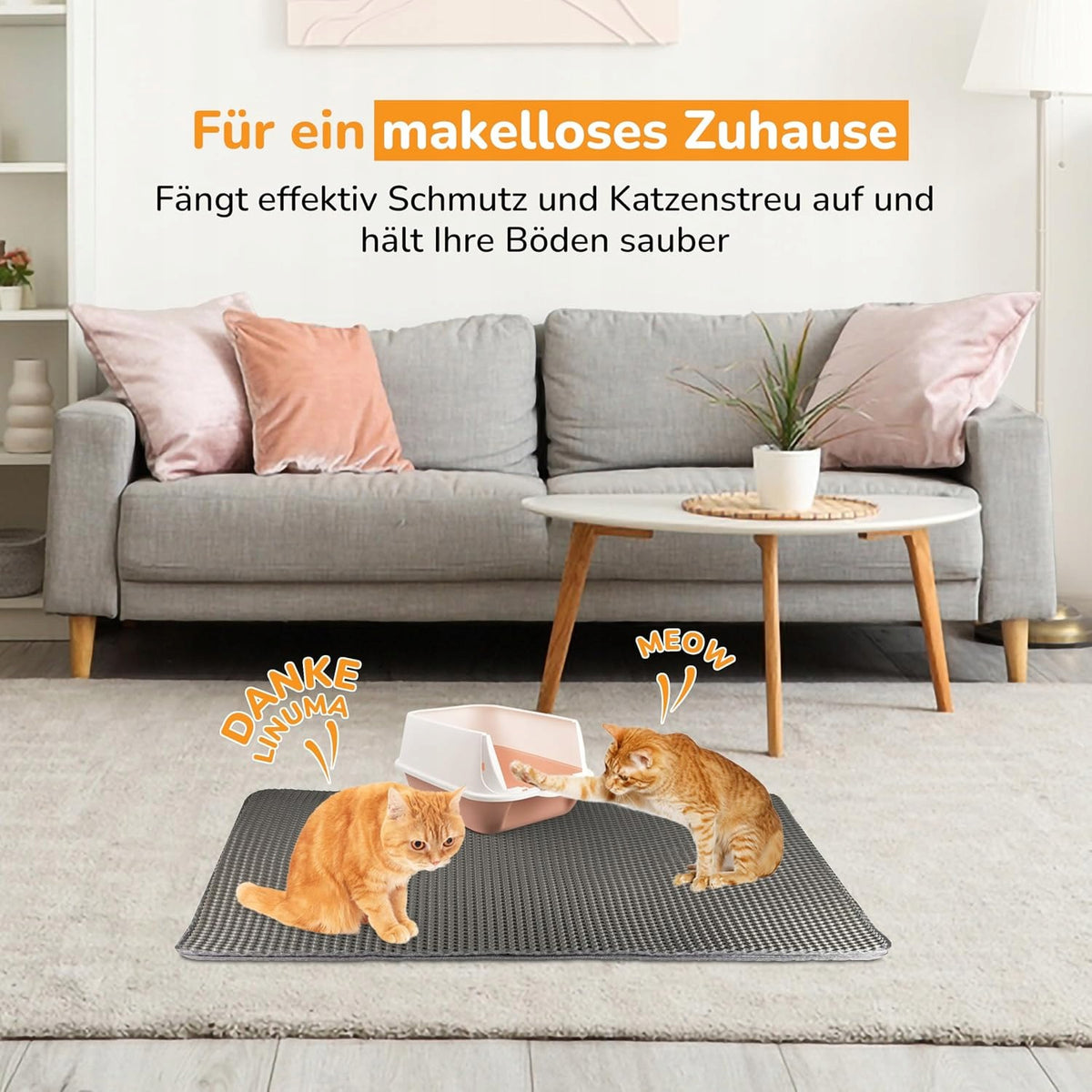LITTER BOX MAT GREY 90X76 CM STOPS WATERPROOF LITTER Brand IN