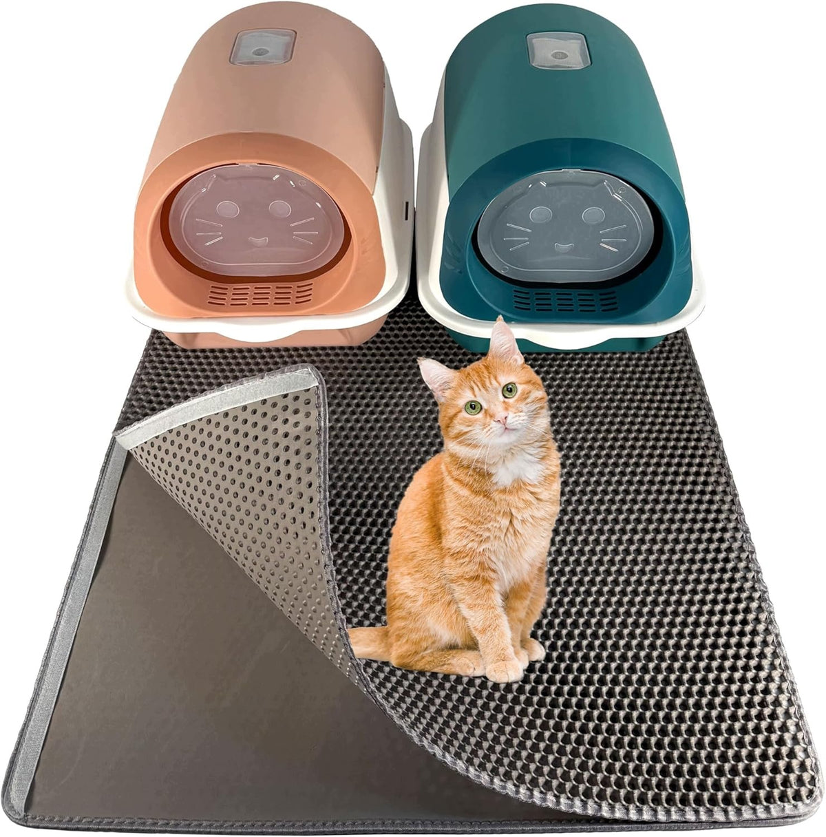 LITTER BOX MAT GREY 90X76 CM STOPS WATERPROOF LITTER