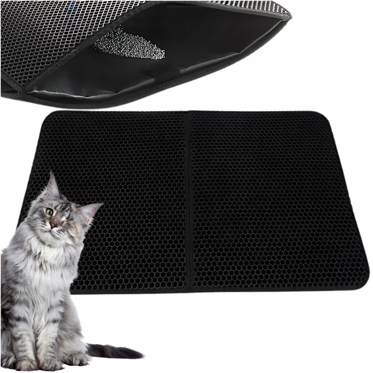 LITTER BOX MAT WIPER CAT Pad Rug LITTER BOX PAD XXL Manufacturer code 60x45x1CM - MATA POD KUWETĘ