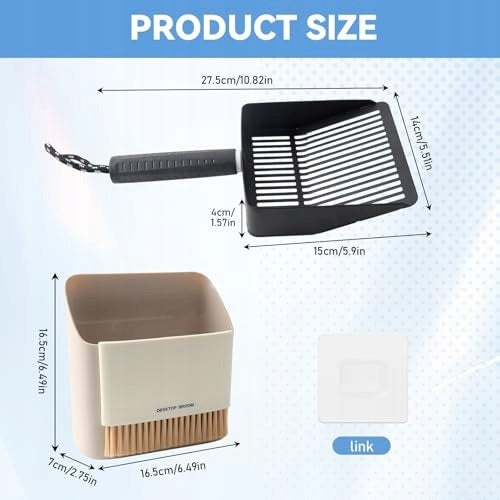 LITTER BOX SPATULA WITH CONTAINER AND BRUSH 3-PIECE SET Manufacturer code B0GGQJ62H4