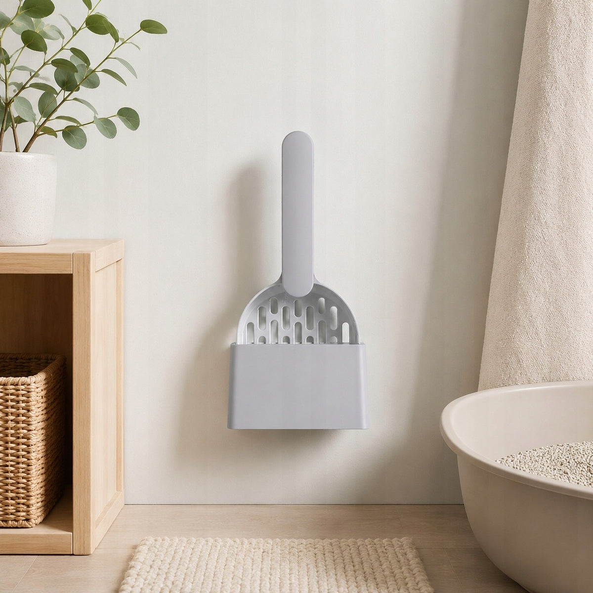 LITTER BOX SPATULA WITH STAND CAT DUSTPAN PORTABLE CAT Manufacturer code SZUFELKA Z PODSTAWKĄ
