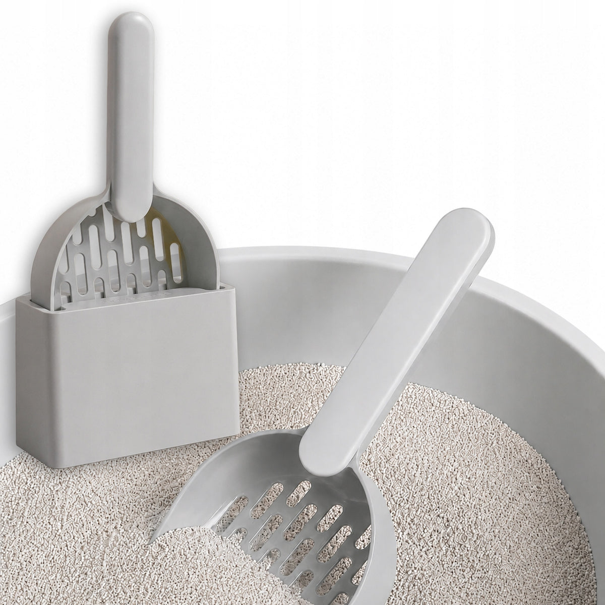 LITTER BOX SPATULA WITH STAND CAT DUSTPAN PORTABLE CAT Packaging status original