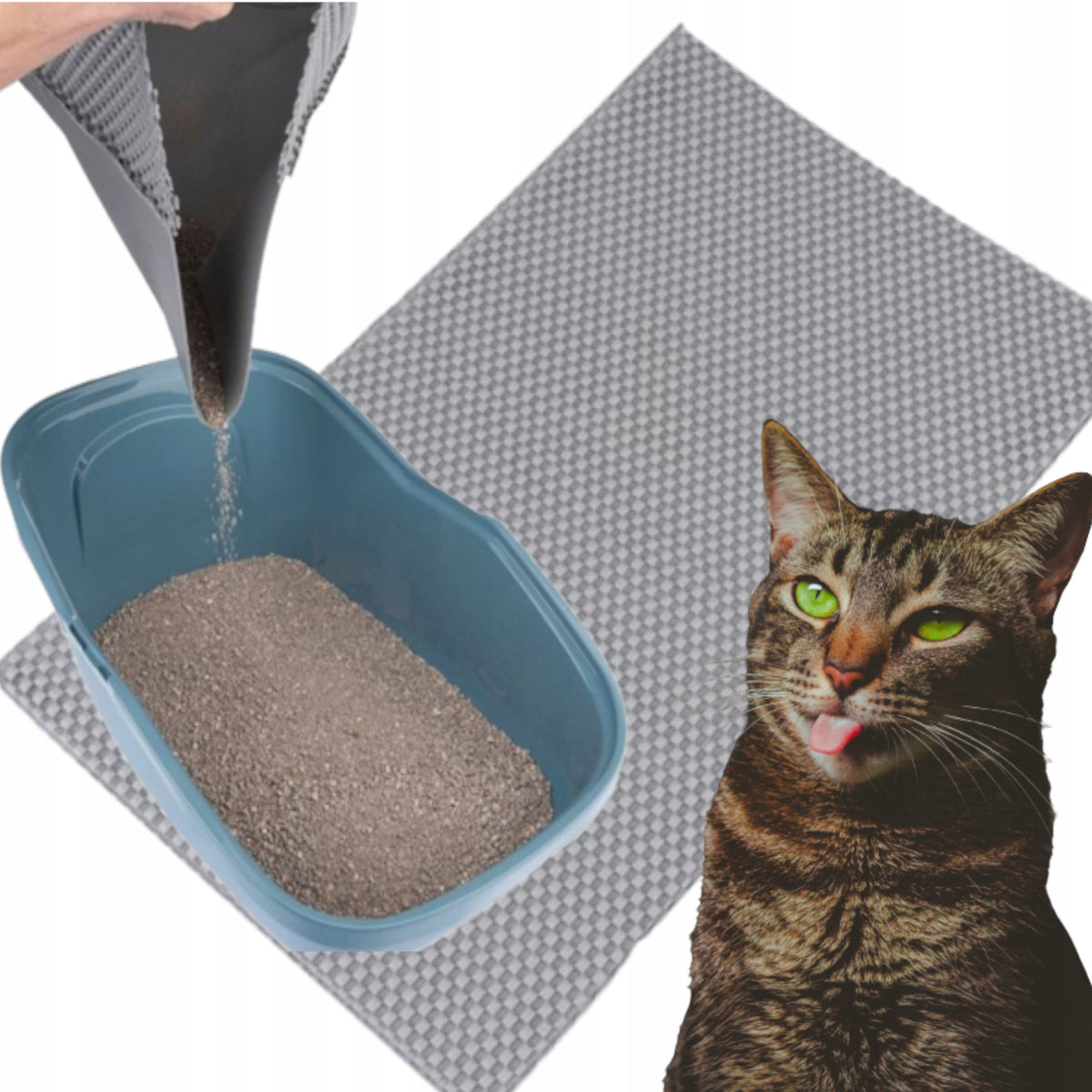 LITTER TRAY DOORMAT, CAT MAT, POCKET