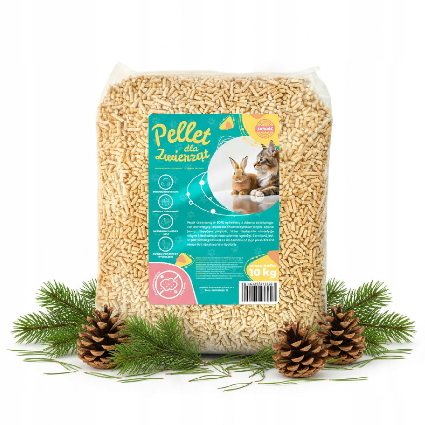 LITTER WOODEN PELLET LIGHT XXL FOR CAT, GUINEA, RABBIT, ANIMALS 20KG Kind litter