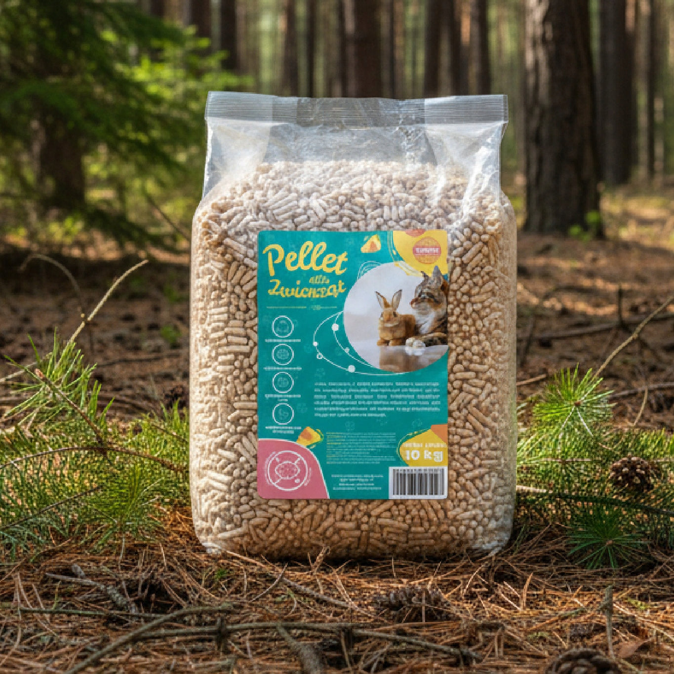 LITTER WOODEN PELLET LIGHT XXL FOR CAT, GUINEA, RABBIT, ANIMALS 20KG Manufacturer code ŚCIÓŁKA PELET EKOLOGICZNY DLA CHOMIKA PODŁOŻE