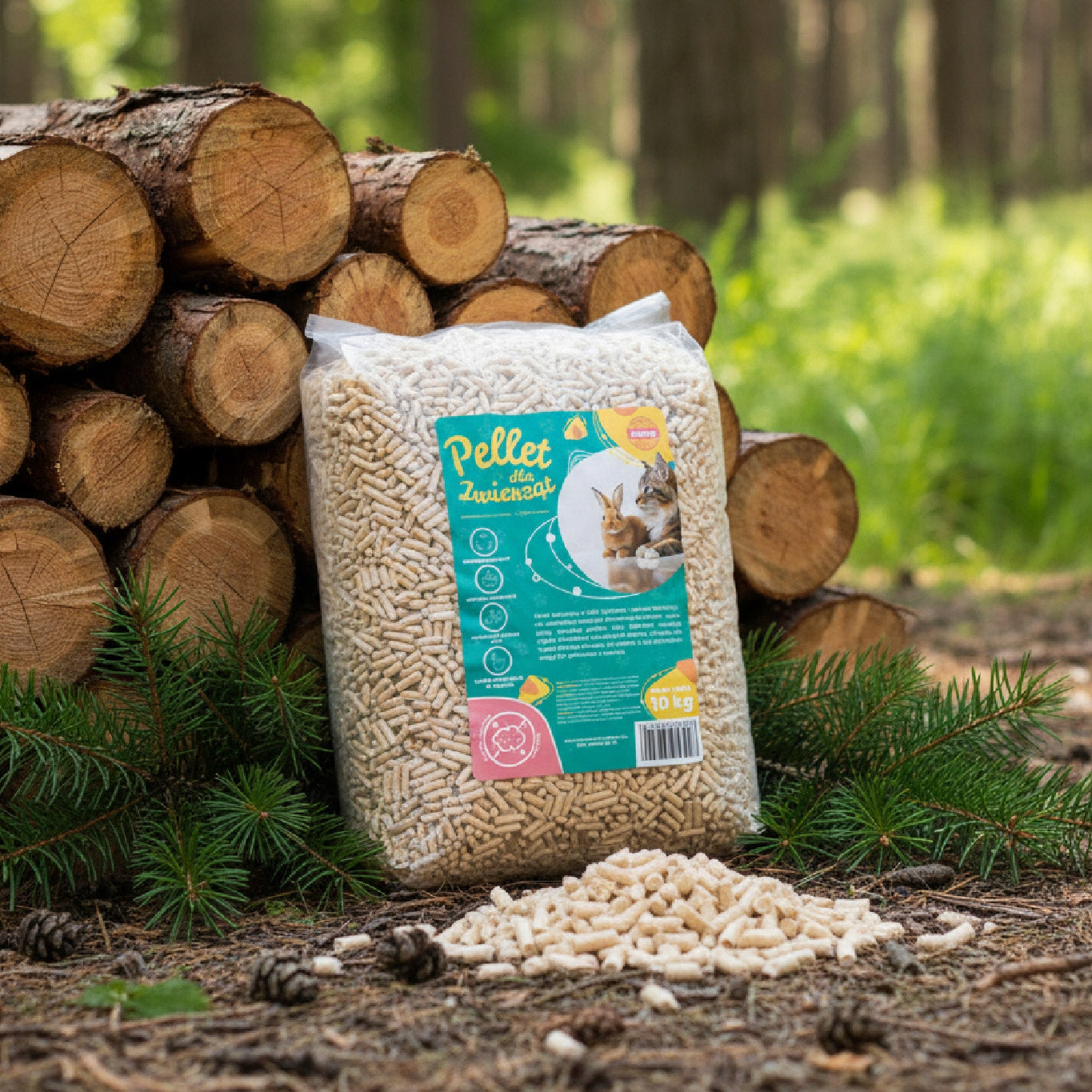 LITTER WOODEN PELLET LIGHT XXL FOR CAT, GUINEA, RABBIT, ANIMALS 20KG Packaging status original