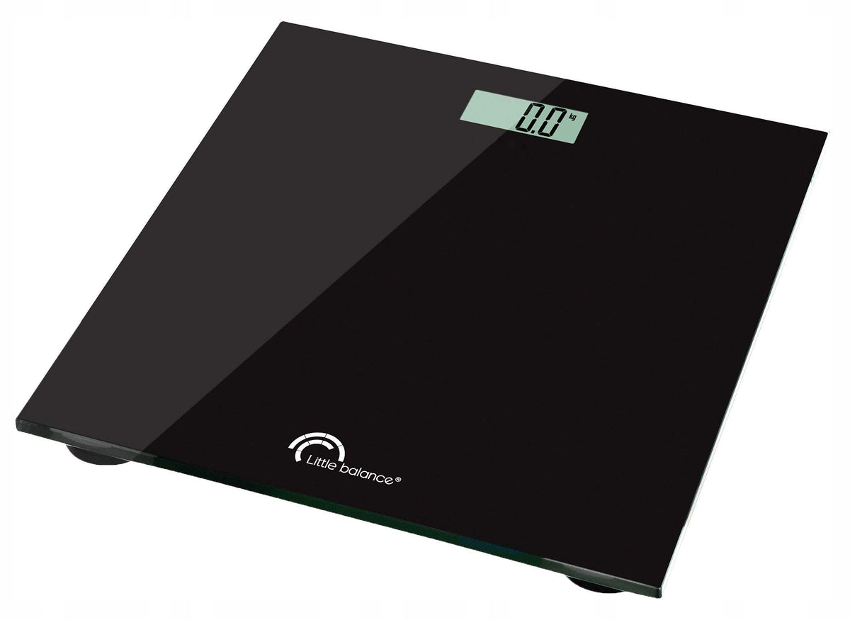 LITTLE BALANCE Bathroom Scale Tempered Glass Black 8194