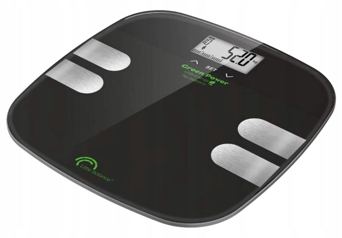 LITTLE BALANCE Bathroom Scale Tempered Glass Black
