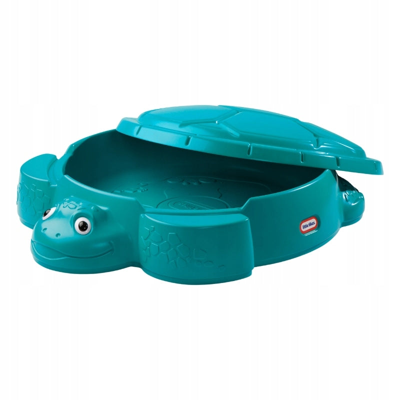 LITTLE TIKES GARDEN SANDBOX FOR PLAY WITH TURTLE COVER 2 SEATS Kind plastic