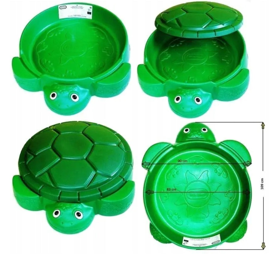 LITTLE TIKES GARDEN SANDBOX TURTLE WITH LID FOLDING LARGE FOR GARDEN Additional information lid