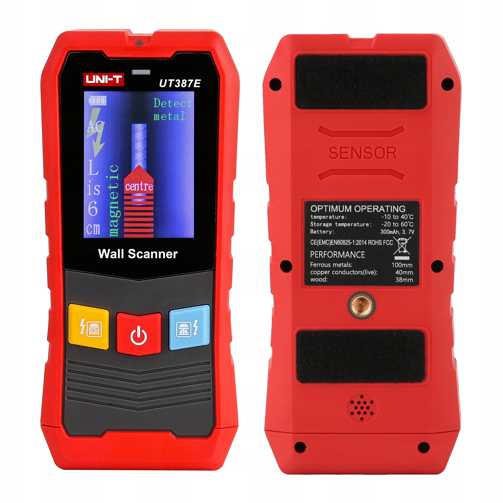 LIVE WIRE, METAL AND WOOD DETECTOR UT-387E UNI-T