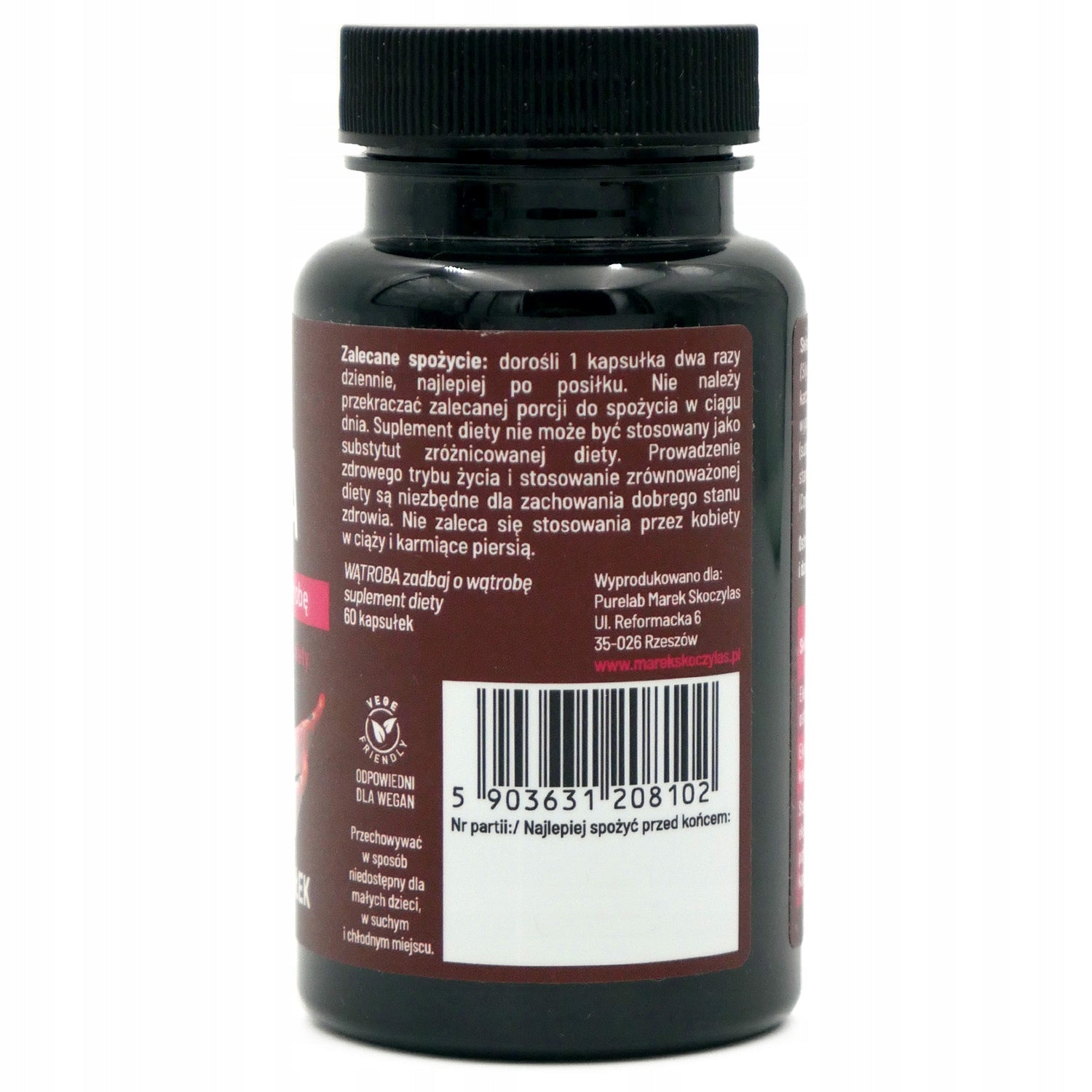 LIVER 60 capsules Skoczylas artichoke and milk thistle Packaging status original