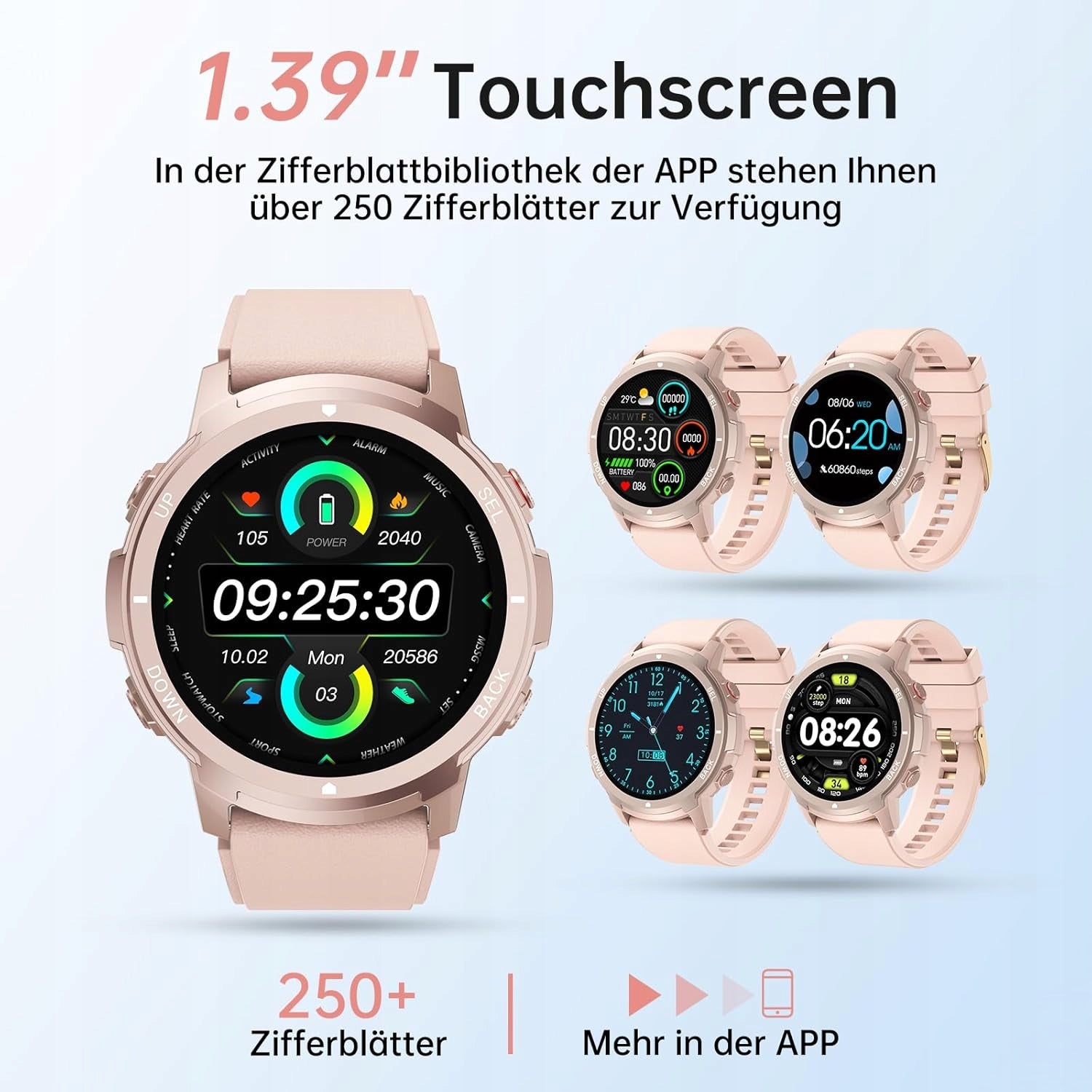 LLKBOHA Smartwatch 1,39 Inch IP68 Waterproof With Heart Rate, SpO2 Pink EAN (GTIN) 0078895100853