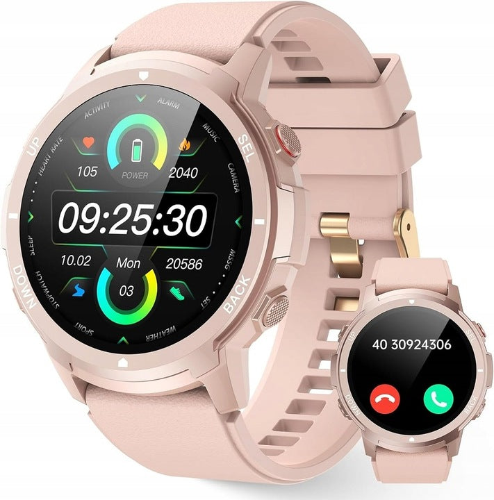 LLKBOHA Smartwatch 1,39 Inch IP68 Waterproof With Heart Rate, SpO2 Pink