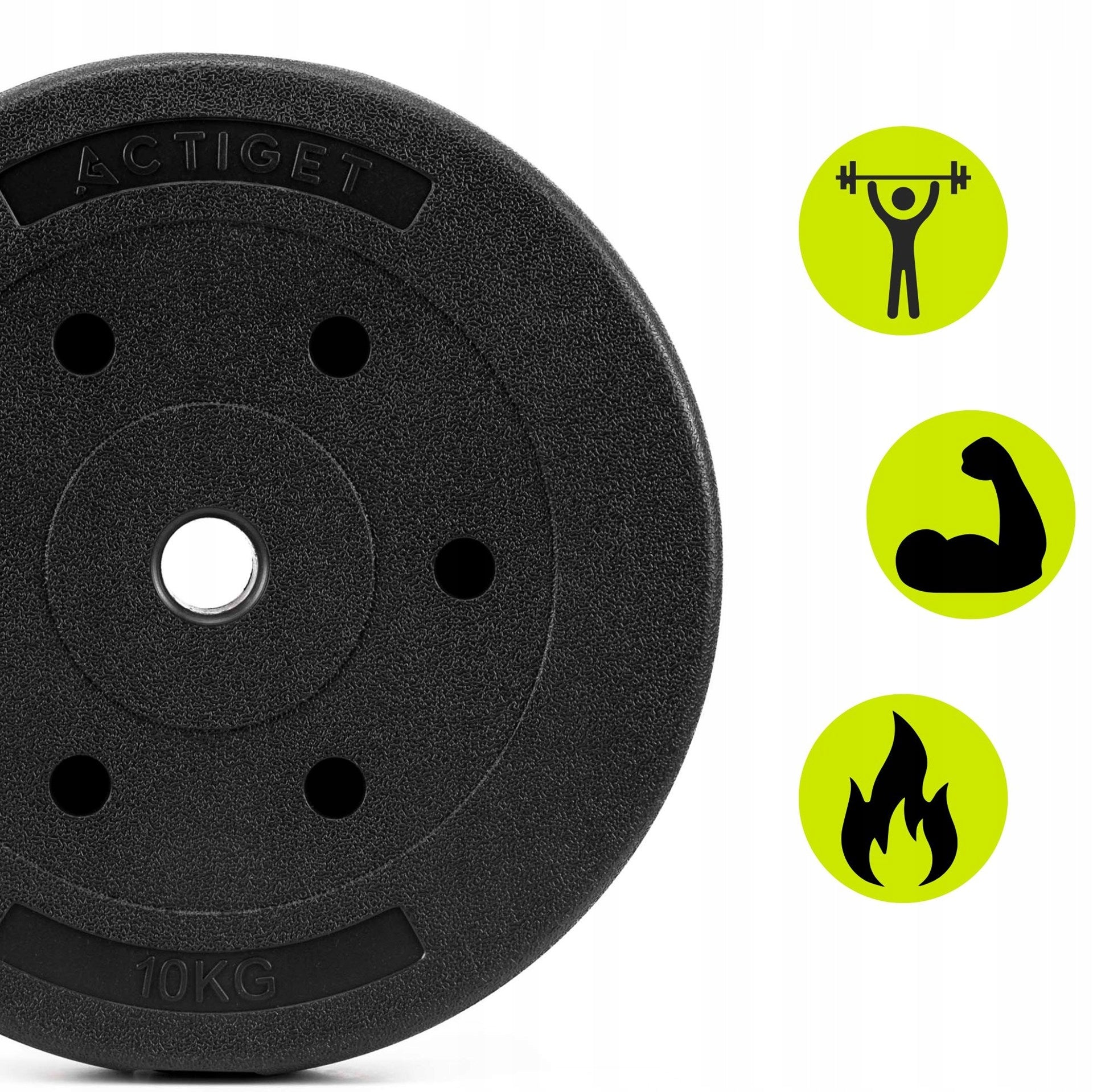 LOAD PLATE 10kg BARBELL DISC 29mm BITUMINOUS DUMBBELLS COMPOSITE Kind vinyl