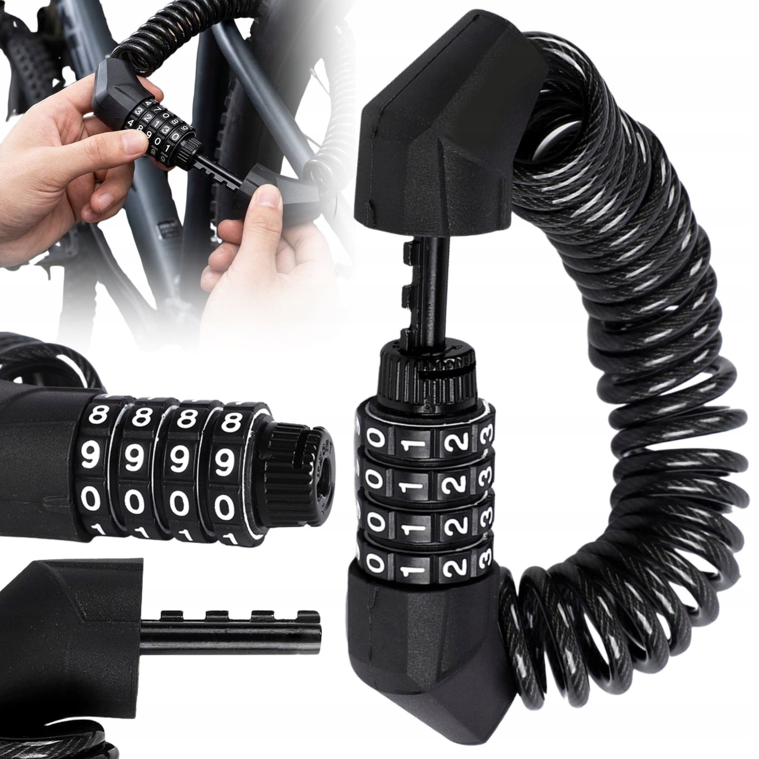 LOCK ANTI-THEFT CABLE BICYCLE CIPHER BICYCLE PROTECTION 1,2m